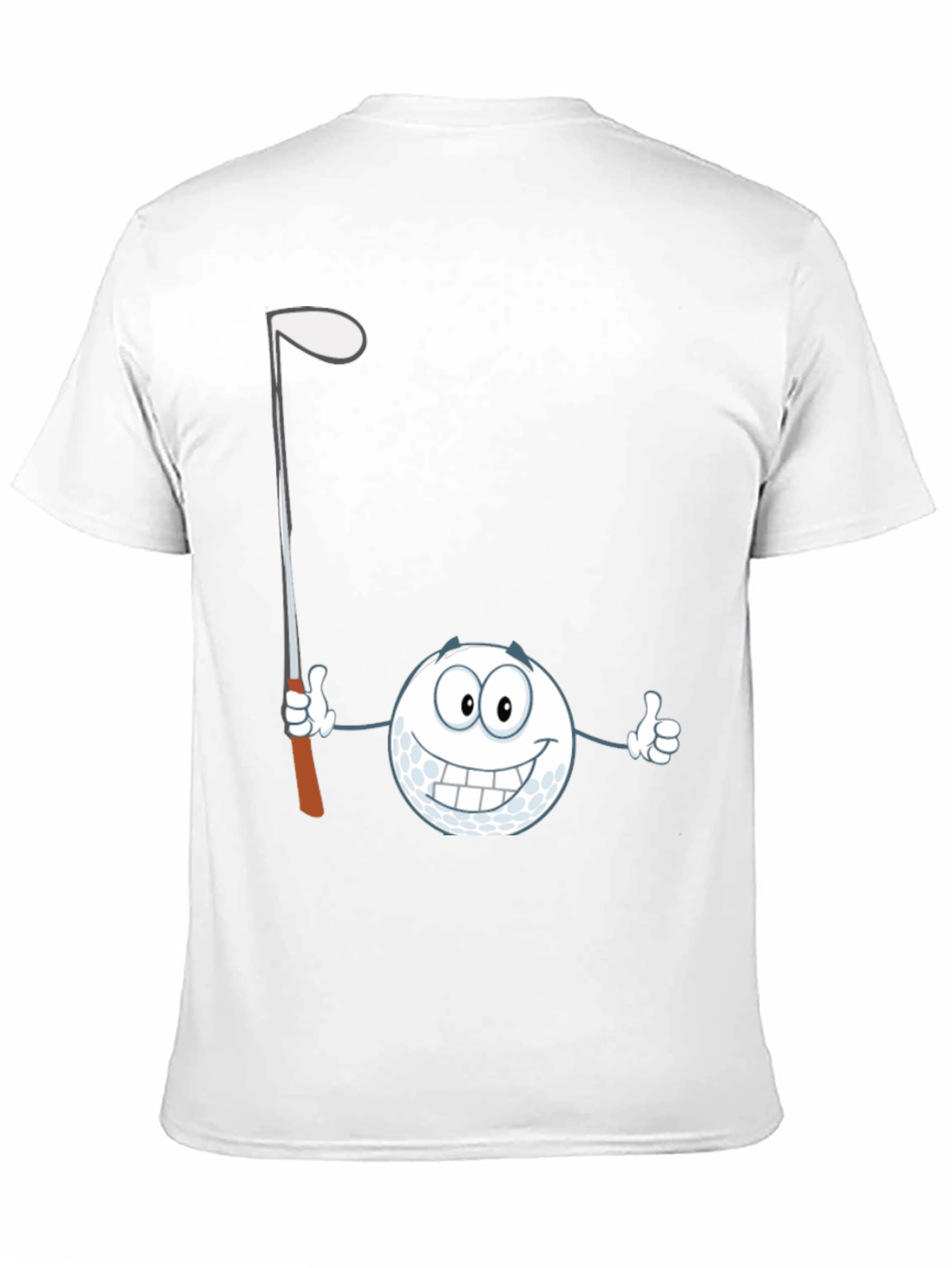 Black Golf Ball Cartoon T-Shirt - Funny Golfer Tee view 11