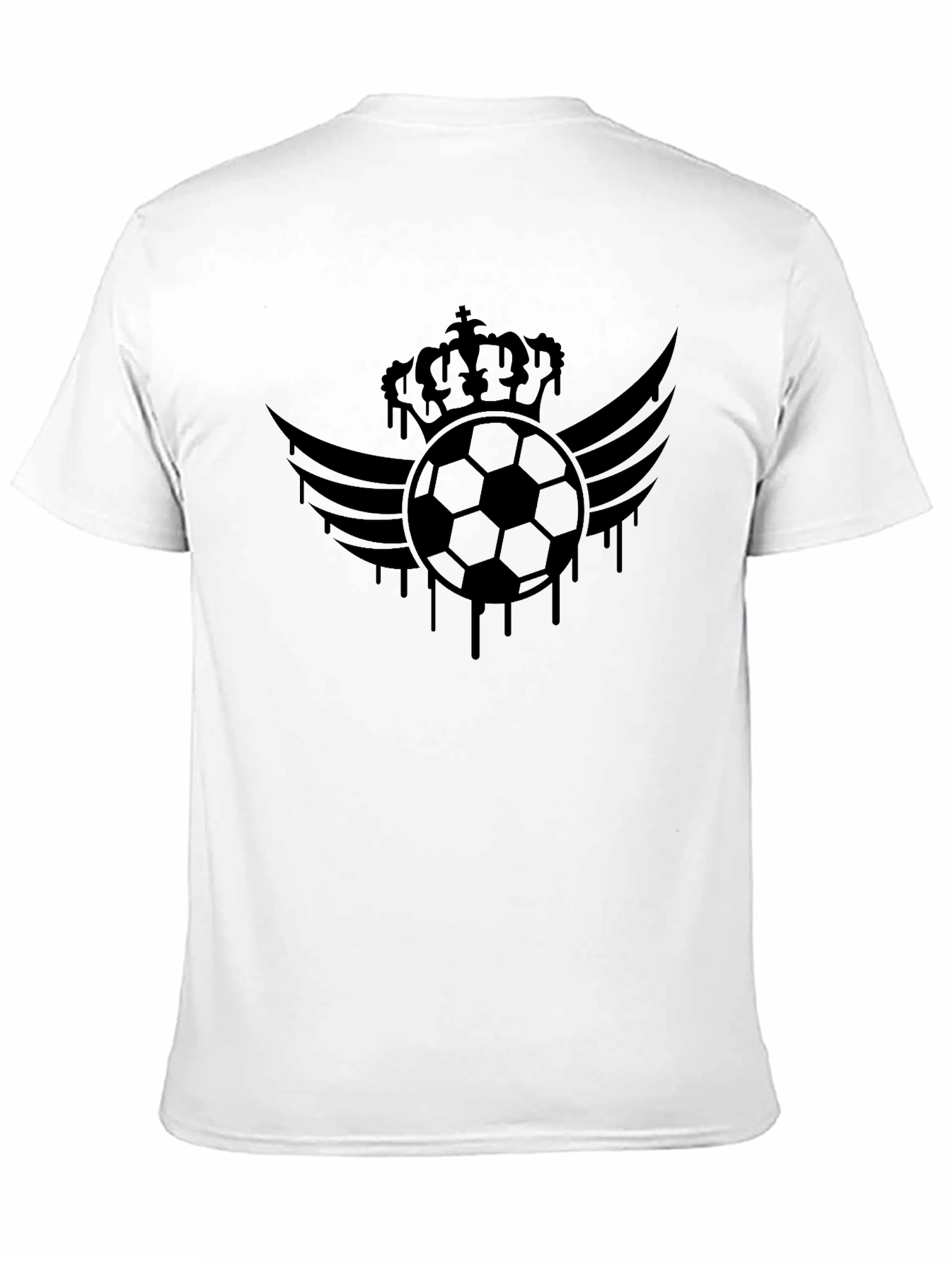 Black Men's Black Soccer Crown Graphic Tee view 11
