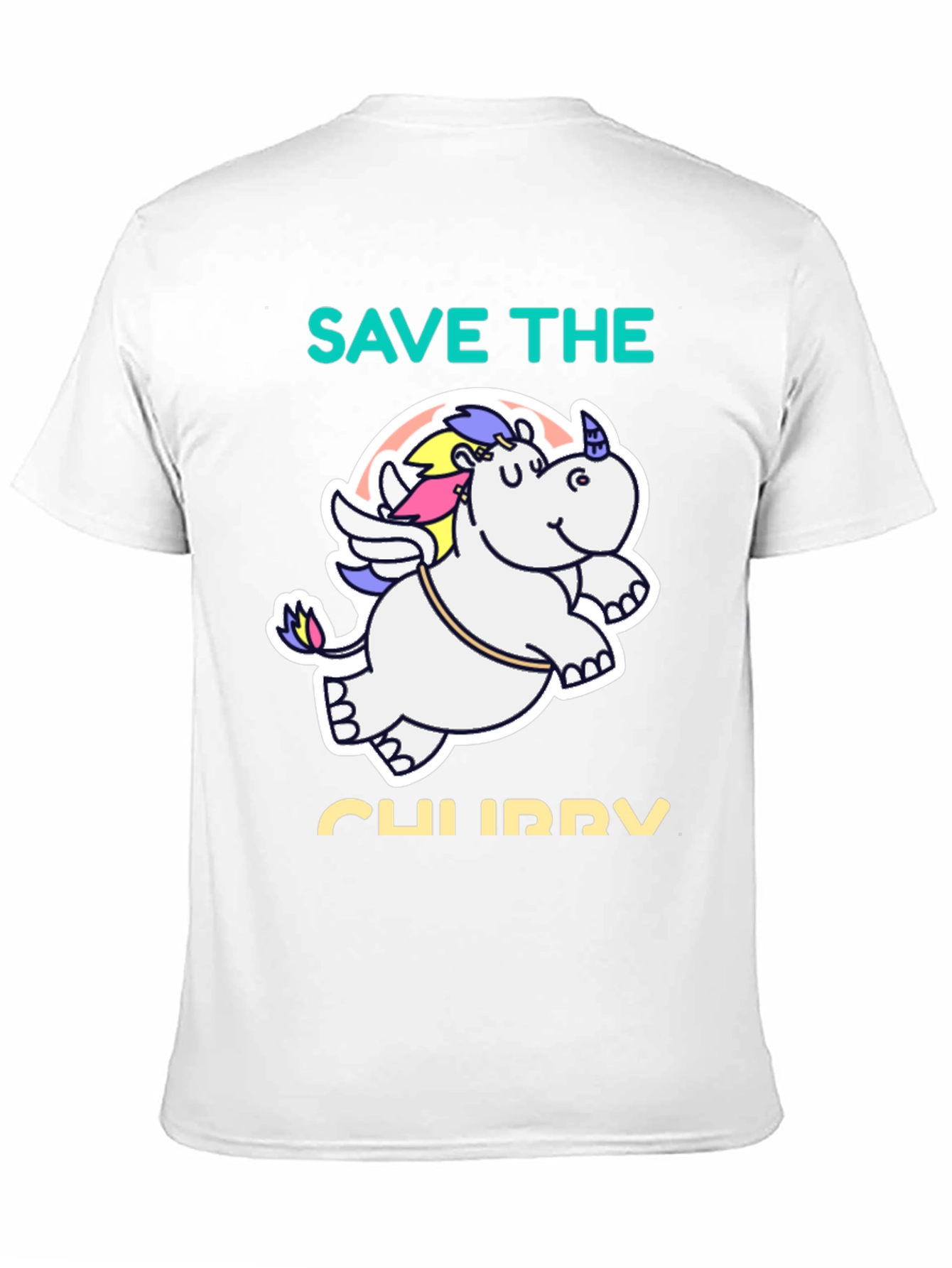 Black Save the Chubby Unicorn Black T-Shirt view 11