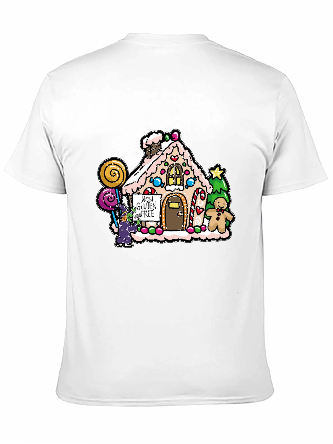 Black Gluten-Free Gingerbread House Graphic Tee view 11