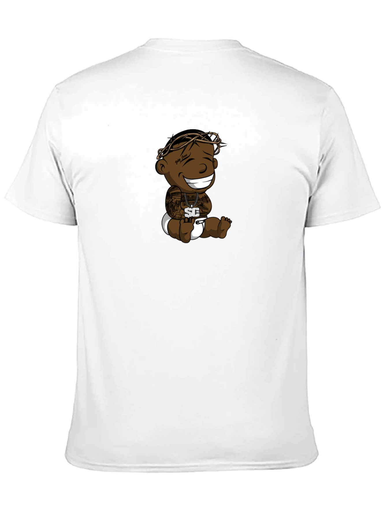 Black Baby Cartoon Graphic Black T-Shirt view 11