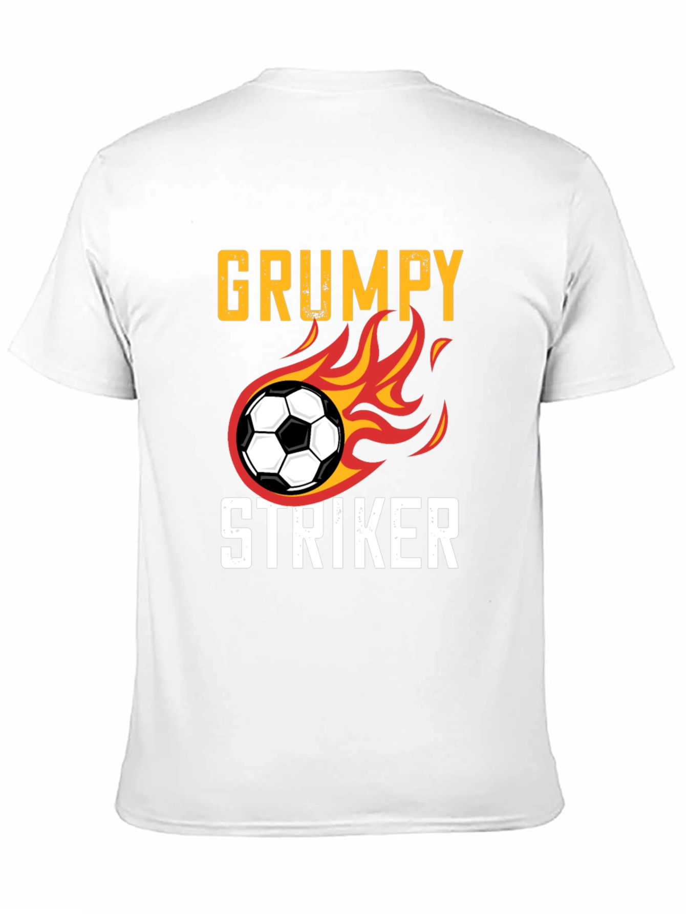 Black Grumpy Striker Soccer T-Shirt - Funny Sportswear view 11