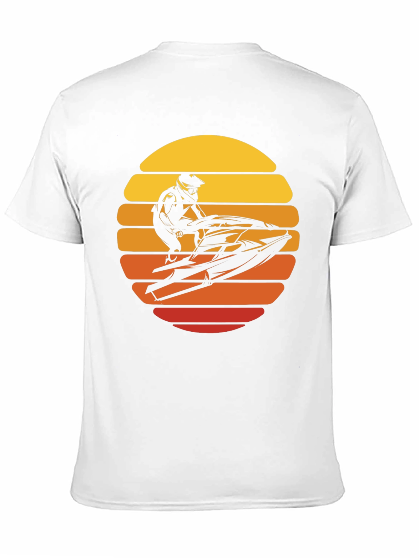 Black Jet Ski Sunset Graphic Tee - Black Cotton T-Shirt view 11