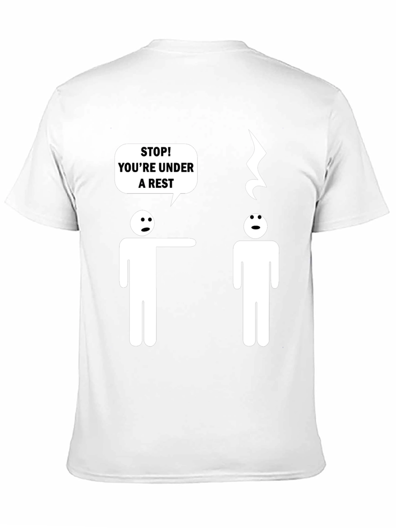 Black Funny Music Pun T-Shirt - Under a Rest view 11