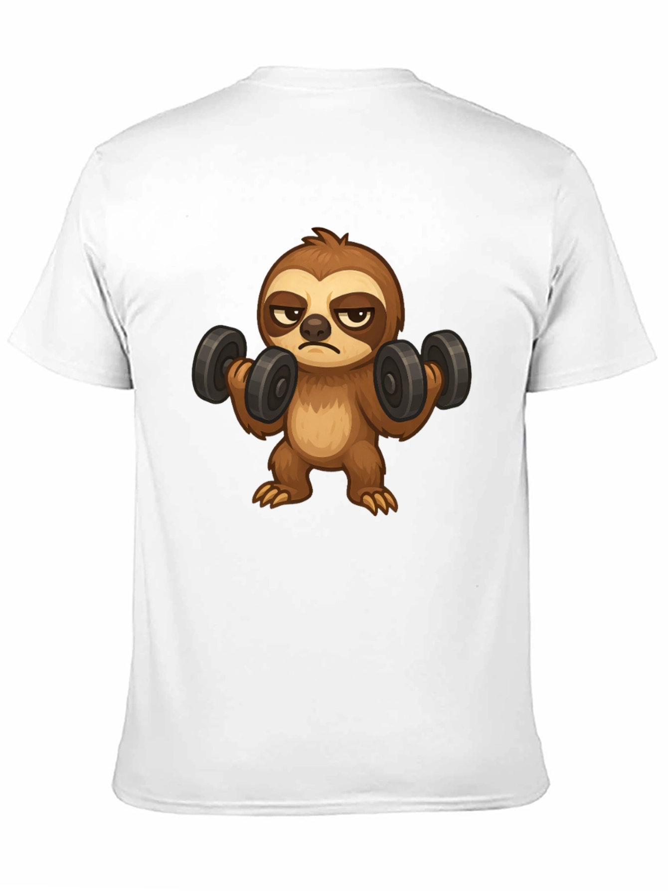 Black Sloth Lifting Weights Graphic T-Shirt view 11