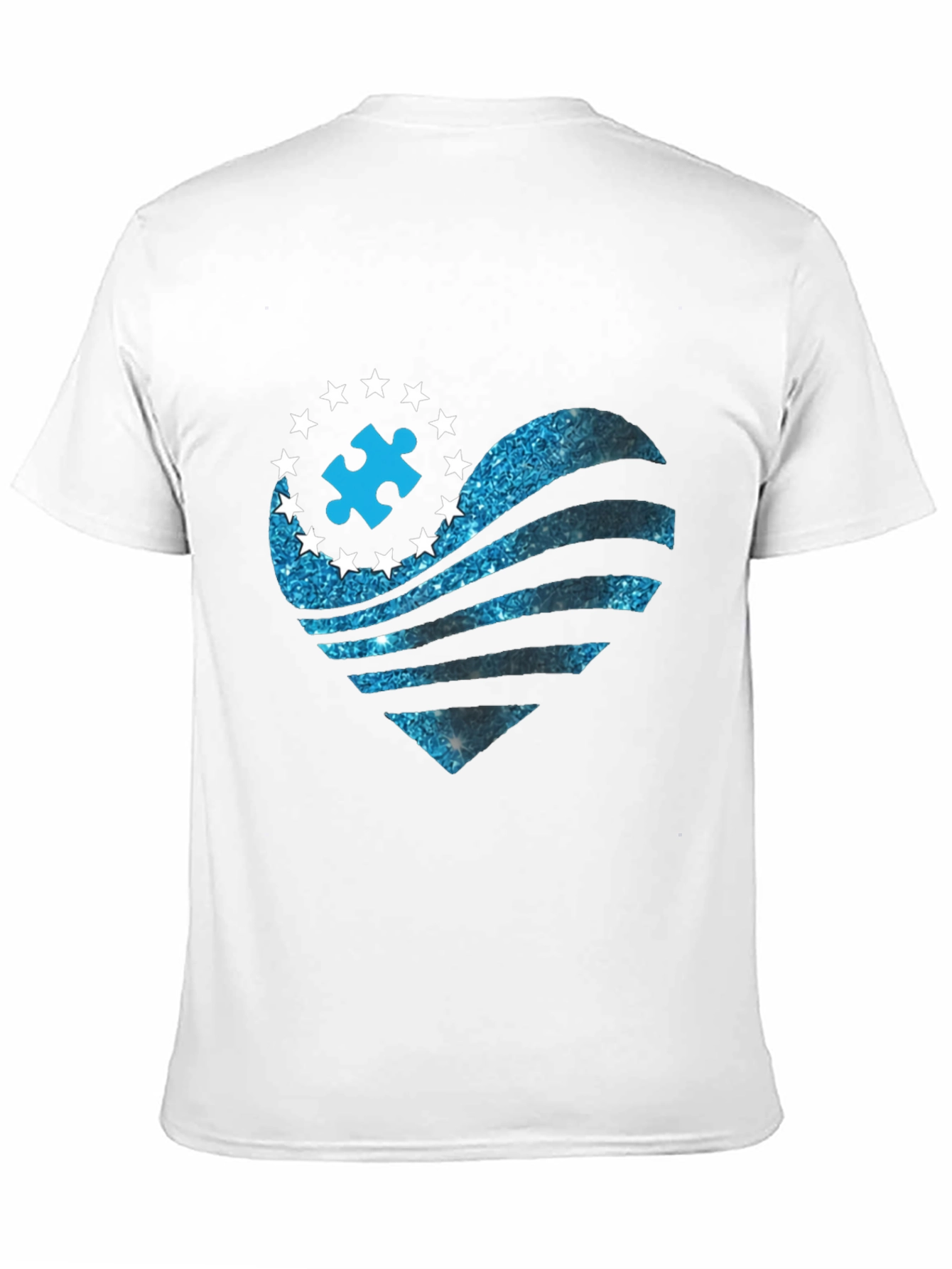 Black Autism Awareness Heart T-Shirt view 11