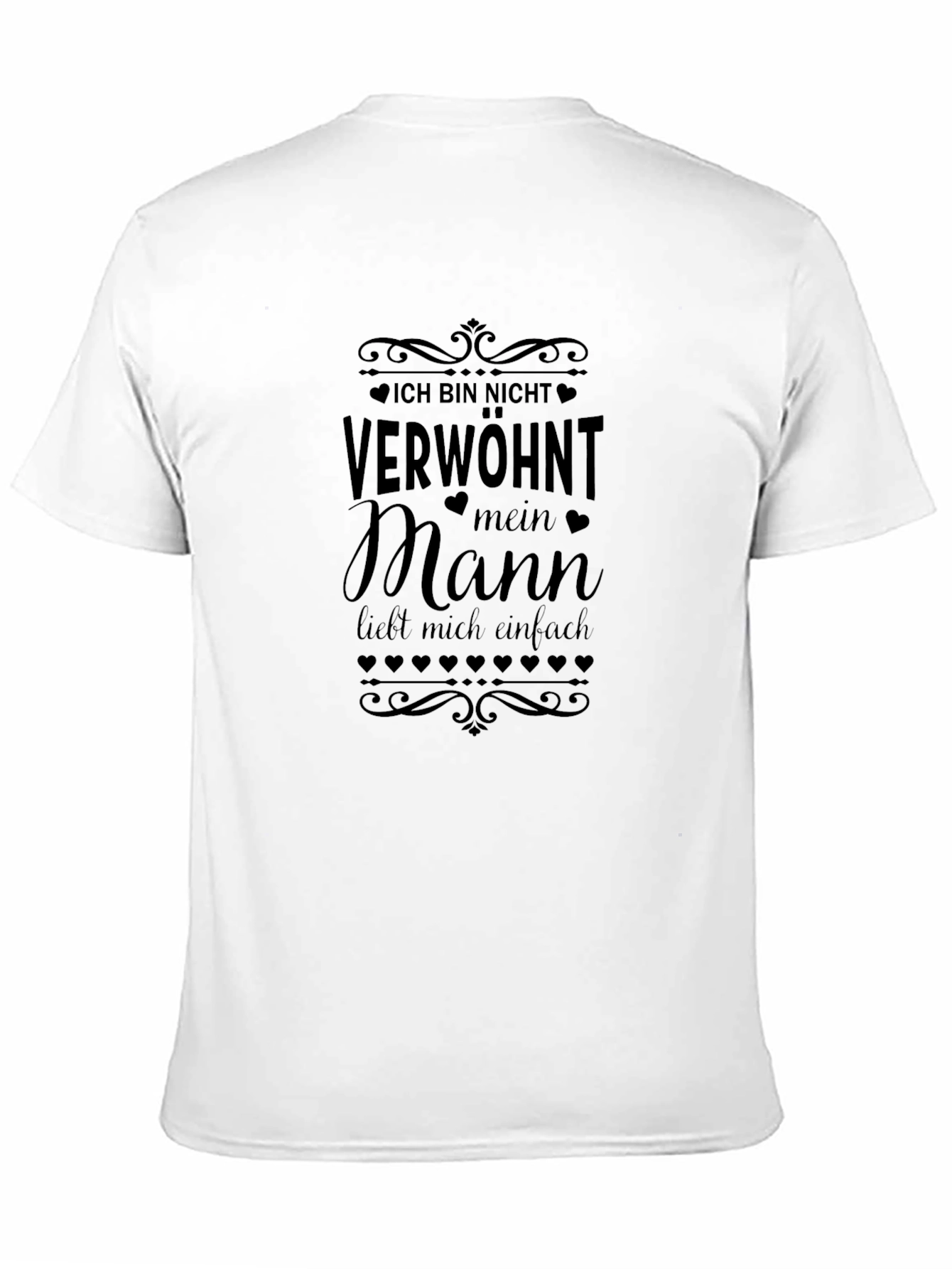 Black Men's Black T-Shirt - "Verwohnt mein Mann liebt mich einfach" view 11