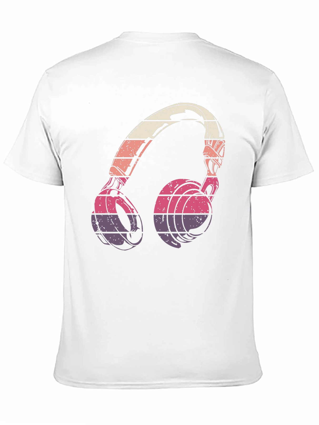Black Retro Headphones Graphic T-Shirt view 11