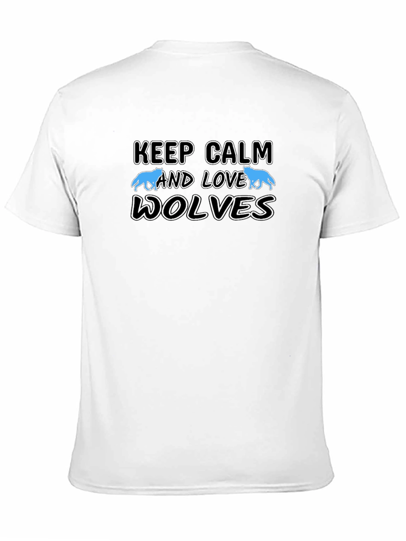 Black Keep Calm and Love Wolves Black T-Shirt view 11