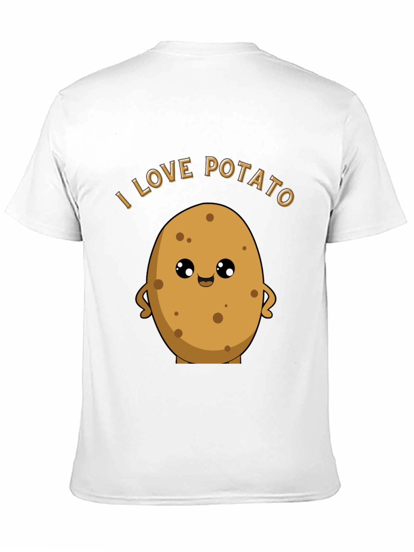 Black I Love Potato Graphic T-Shirt - Unisex Black Tee view 11