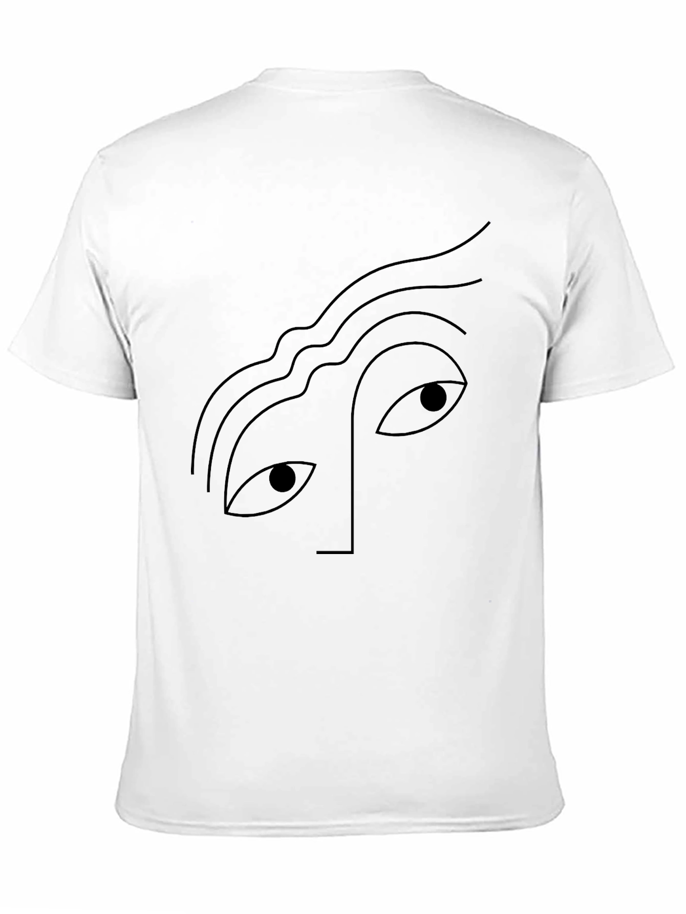 Black Abstract Face Graphic Black T-Shirt view 11