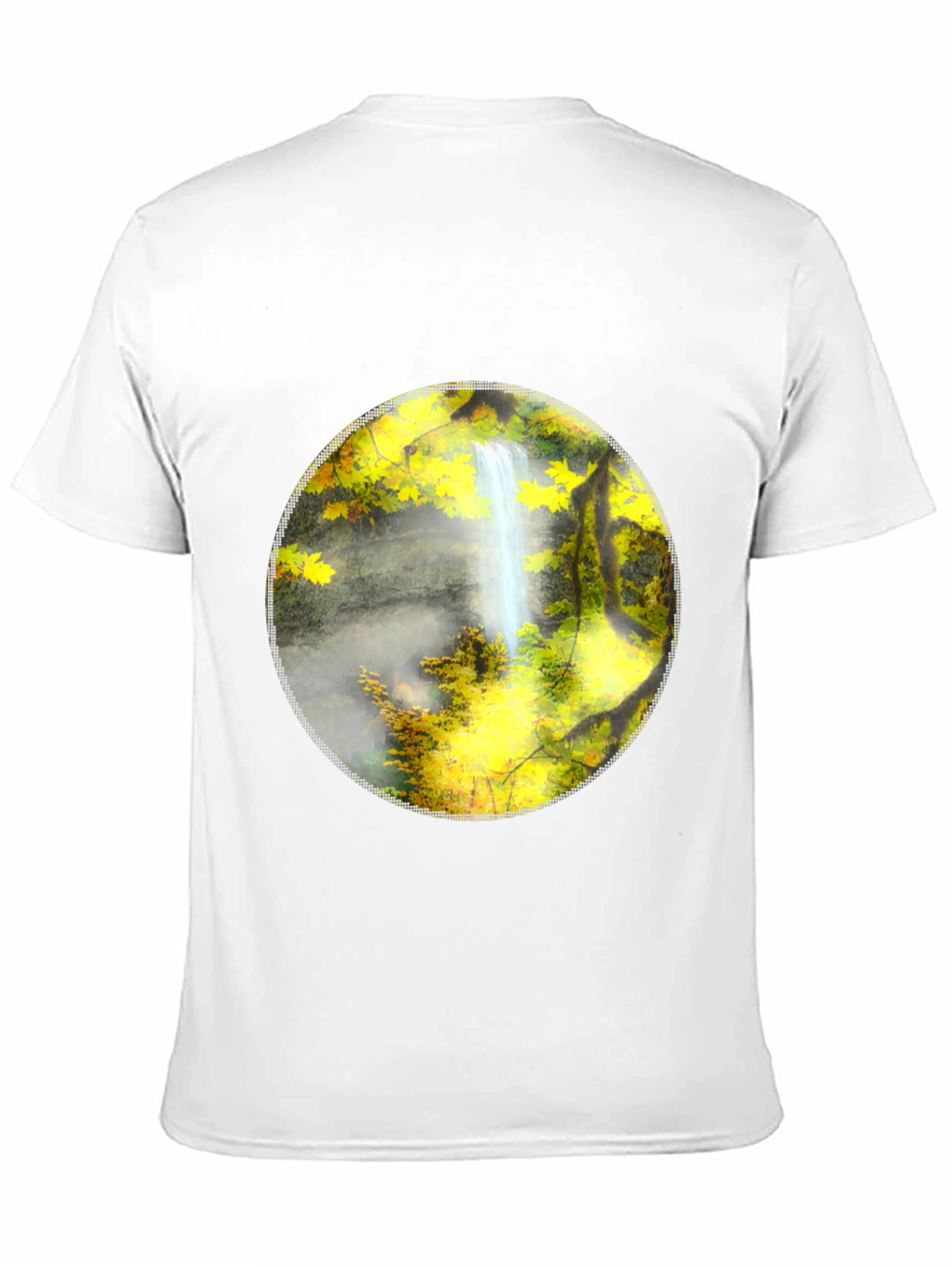 Black Waterfall Graphic Tee - Nature Lover's Black T-Shirt view 11
