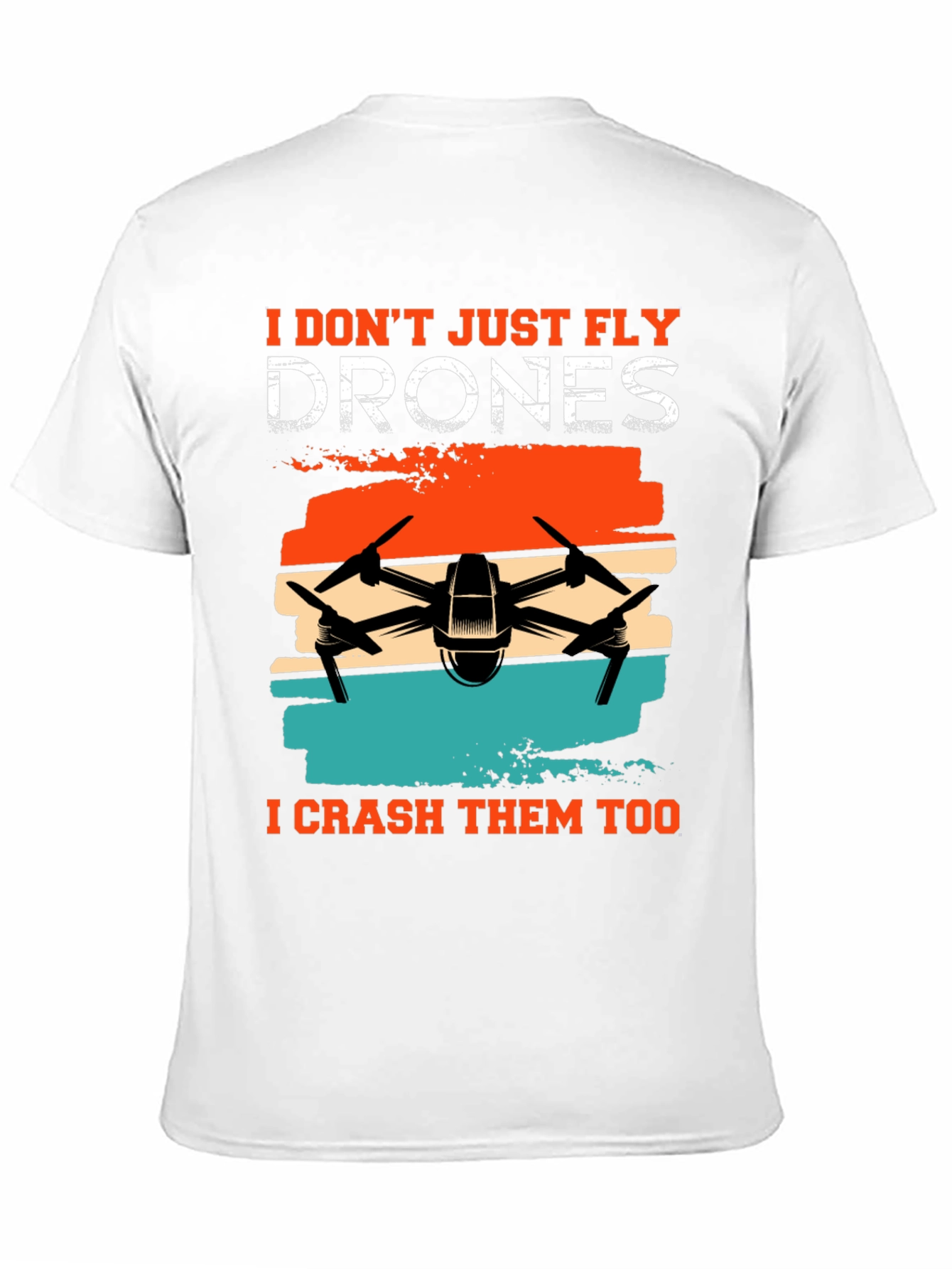Black Drone Enthusiast T-Shirt - Fly & Crash view 11