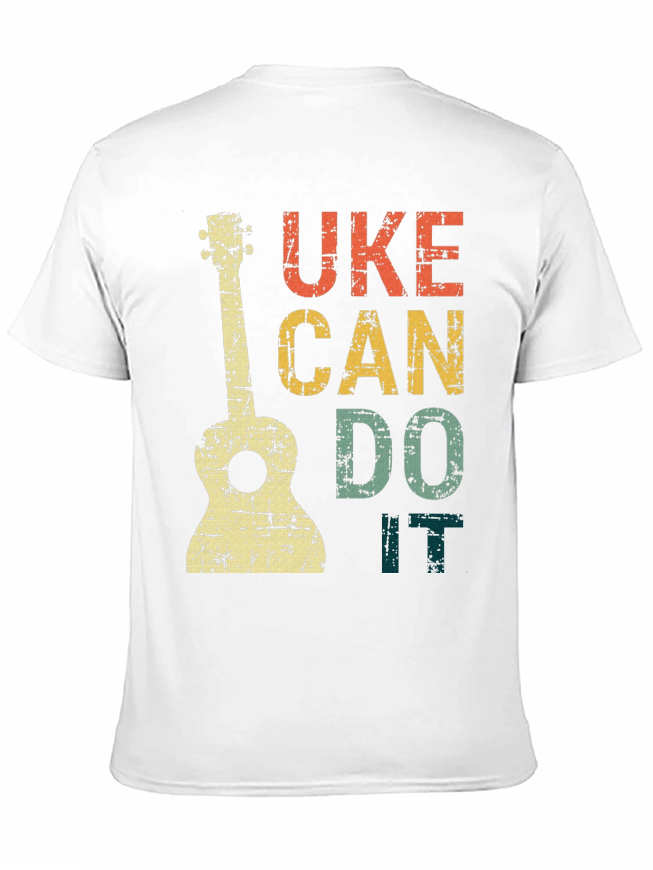 Black Uke Can Do It T-Shirt - Retro Ukulele Graphic Tee view 11