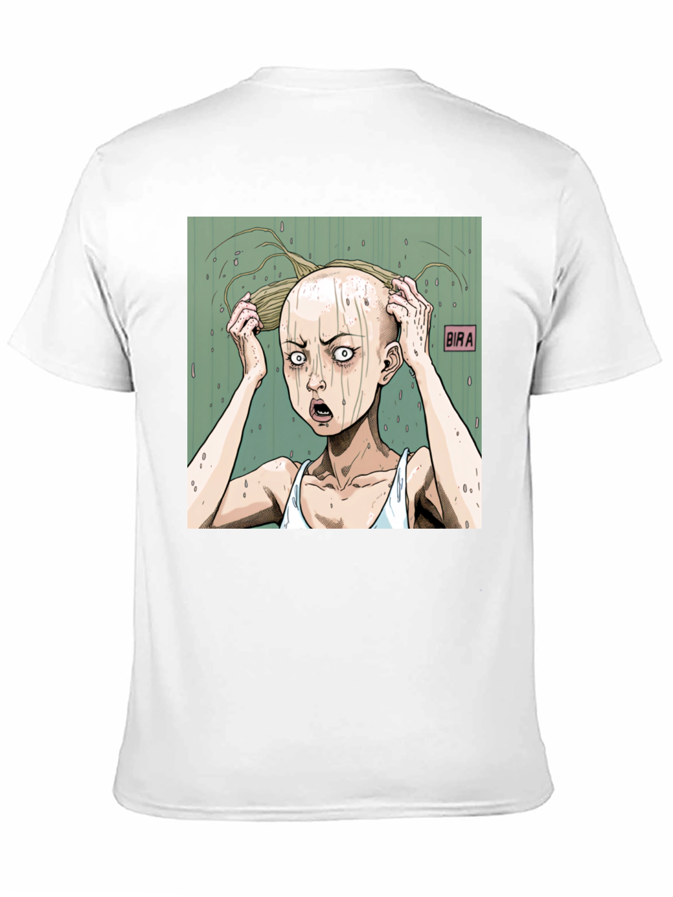 Black Unique Graphic Print T-Shirt: BIRA Hair Design view 11