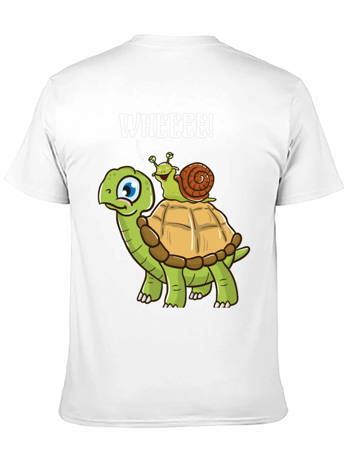 Black Funny Turtle Snail Wheee! Graphic T-Shirt view 11