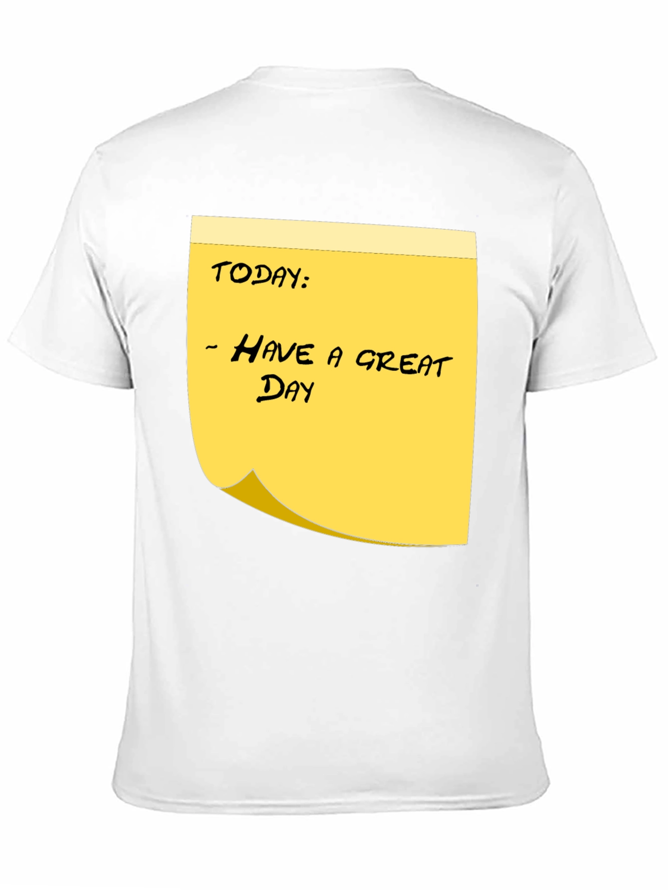 Black Have a Great Day Sticky Note T-Shirt - Black Cotton Tee view 11