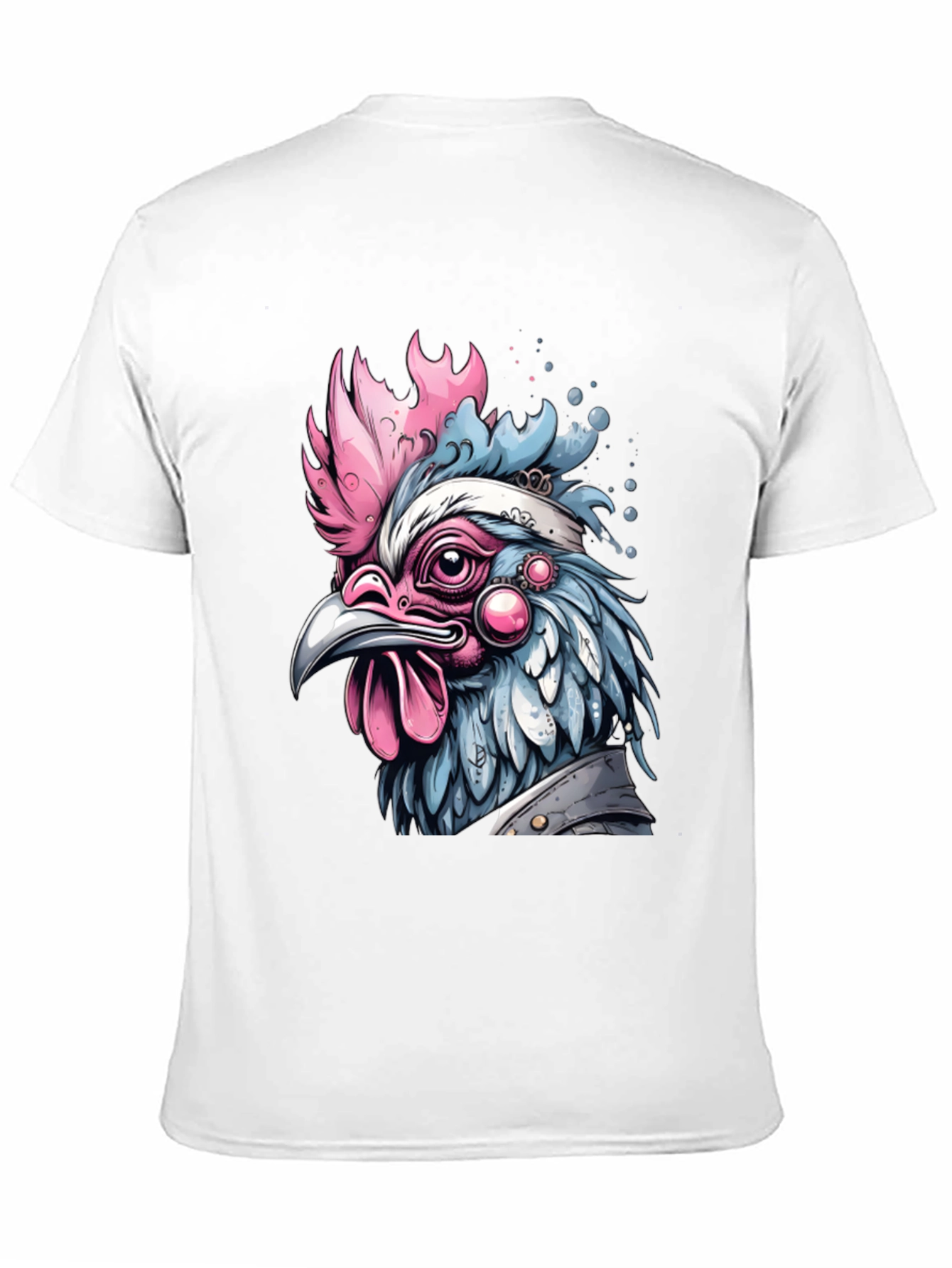 Black Artistic Chicken Graphic T-Shirt view 11