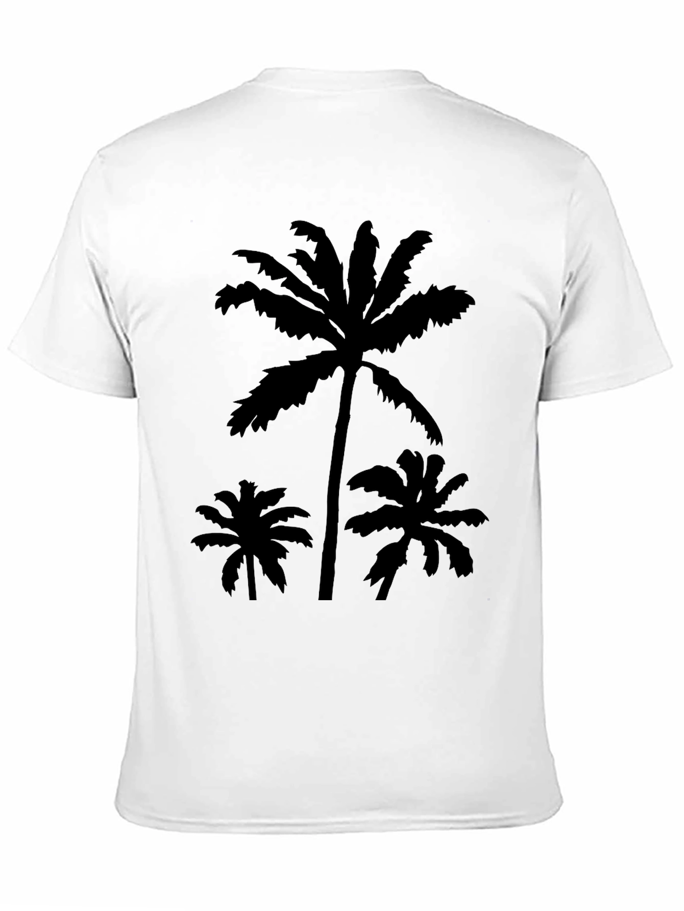 Black Tropical Palm Tree Graphic T-Shirt view 11