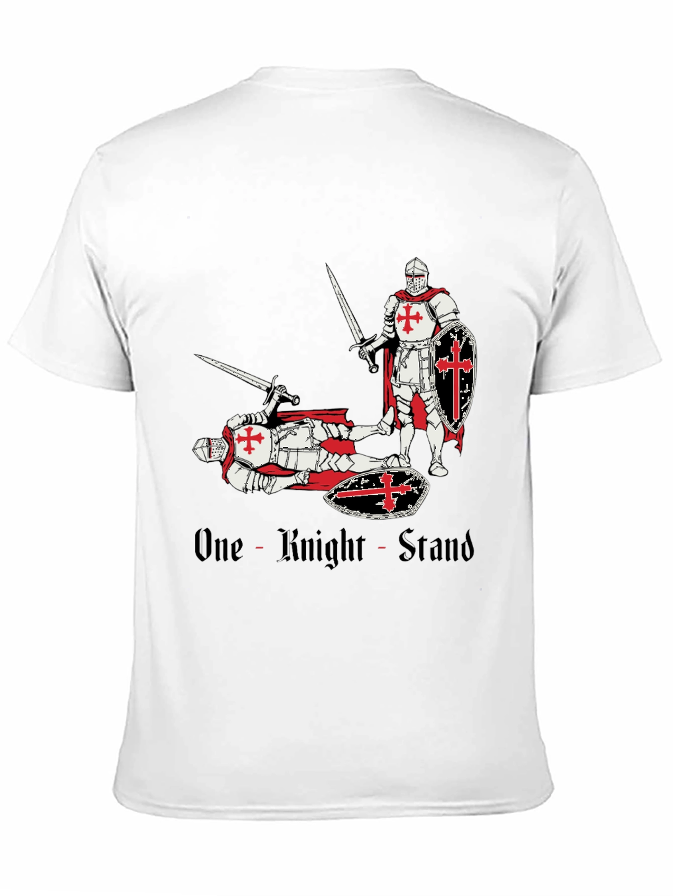 Black One Knight Stand T-Shirt Medieval Crusader Tee view 11