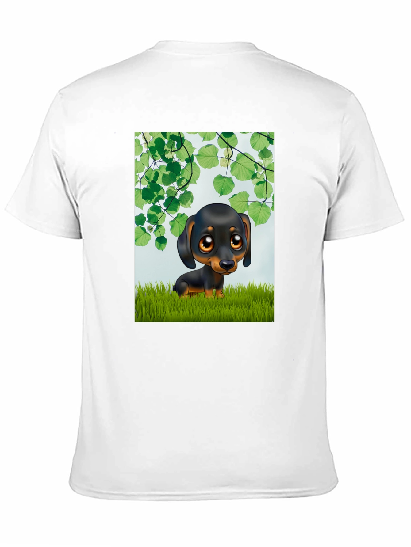 Black Cartoon Dachshund T-Shirt - Cute Dog Graphic Tee view 11