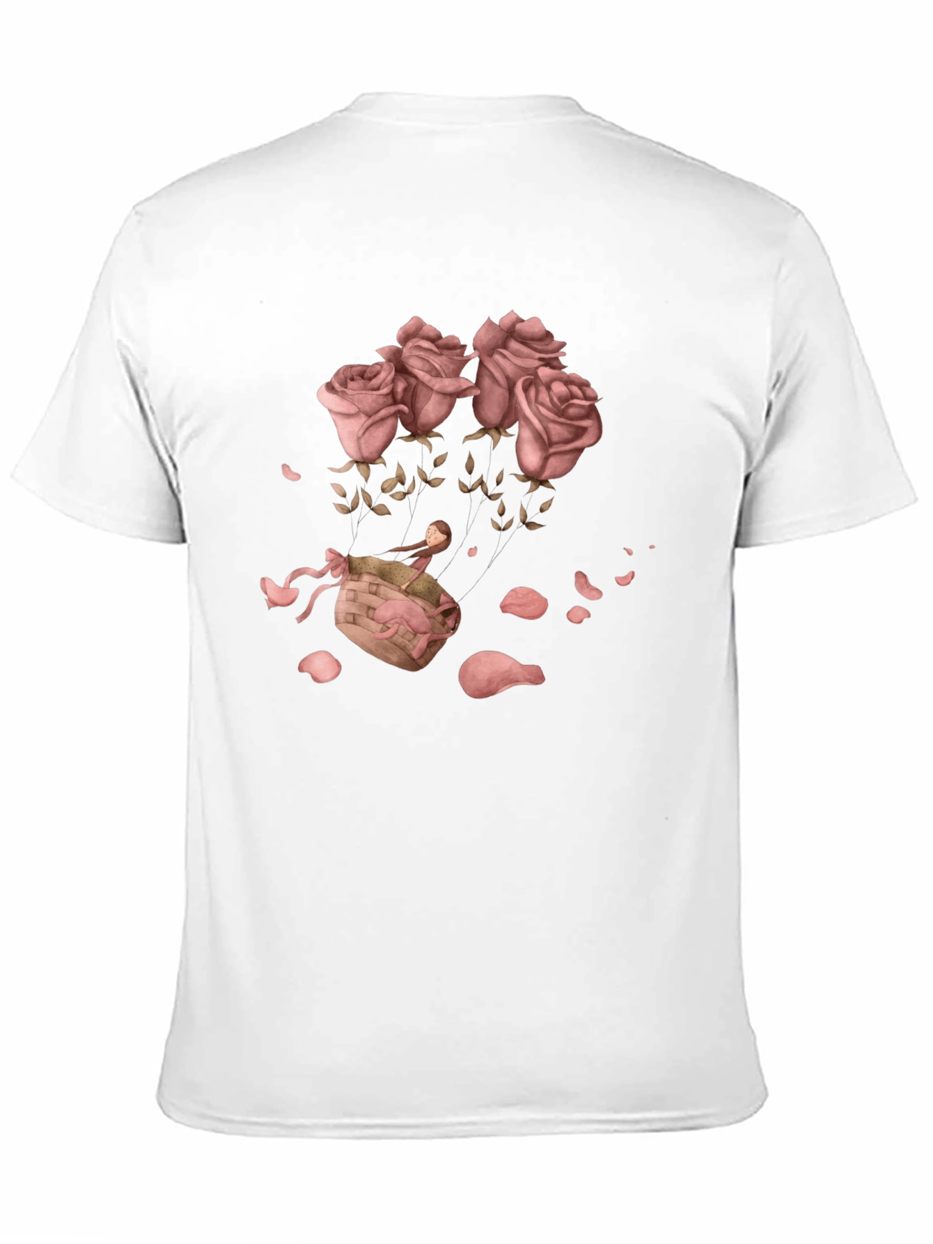 Black Floral Graphic T-Shirt - Rose Basket Design view 11