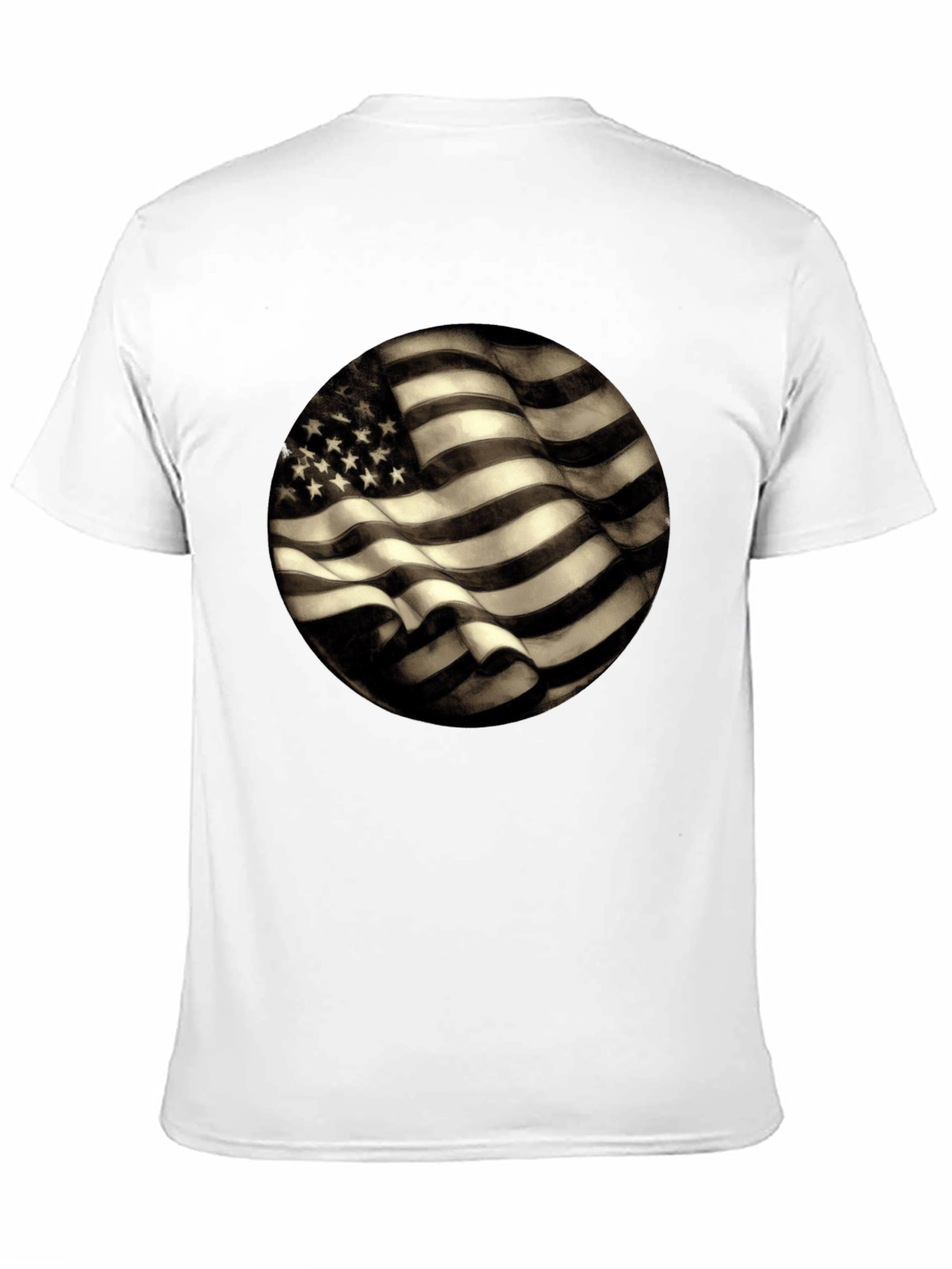 Black American Flag Graphic Men's Black T-Shirt view 11