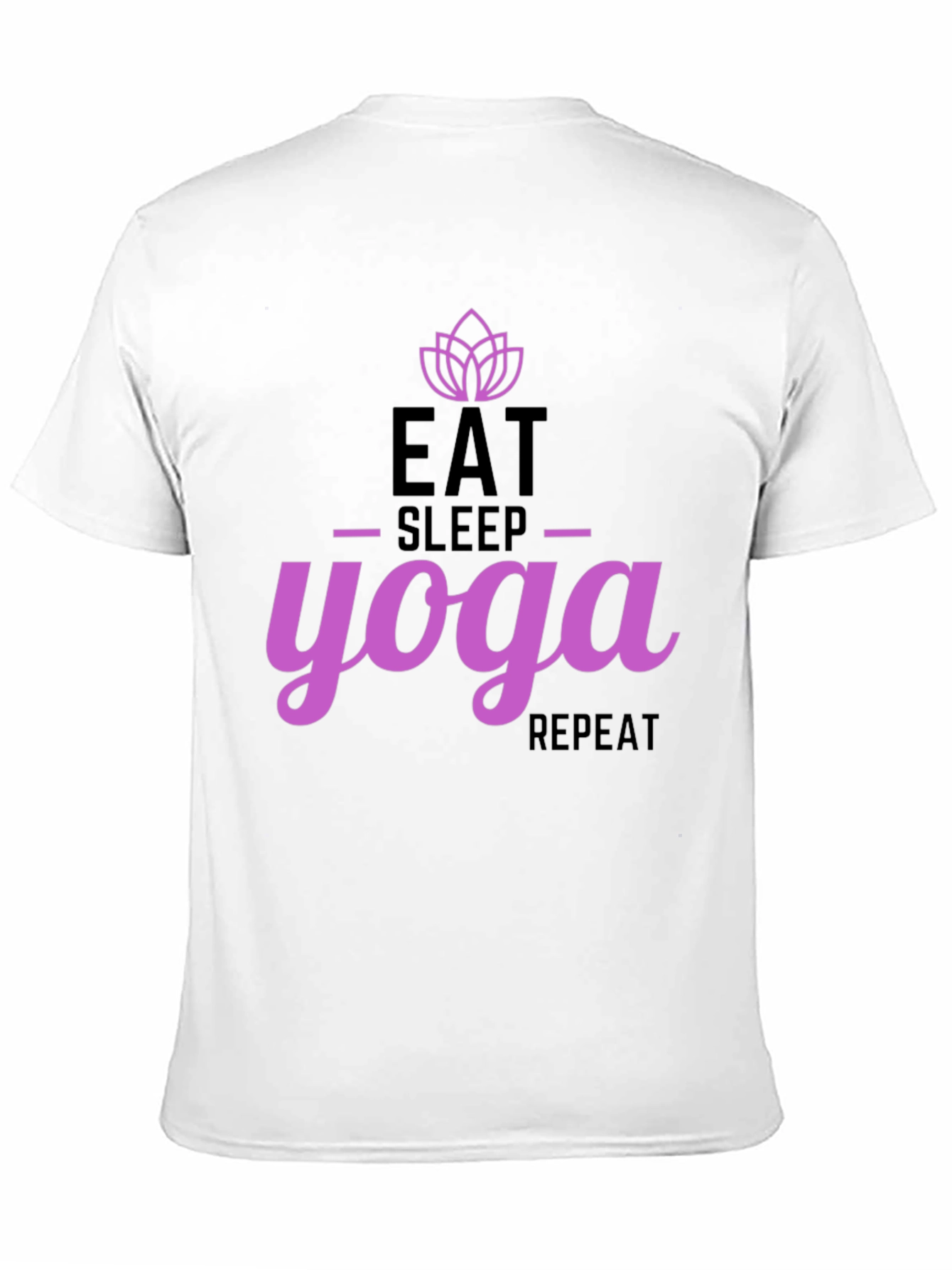 Black Eat Sleep Yoga Repeat Black T-Shirt view 11