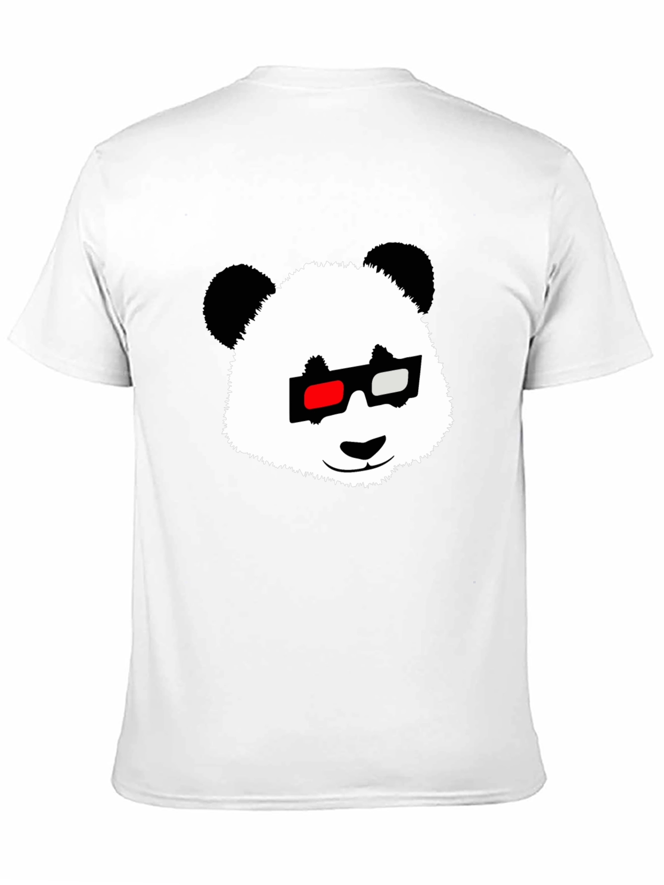 Black Panda with 3D Glasses Black T-Shirt view 11