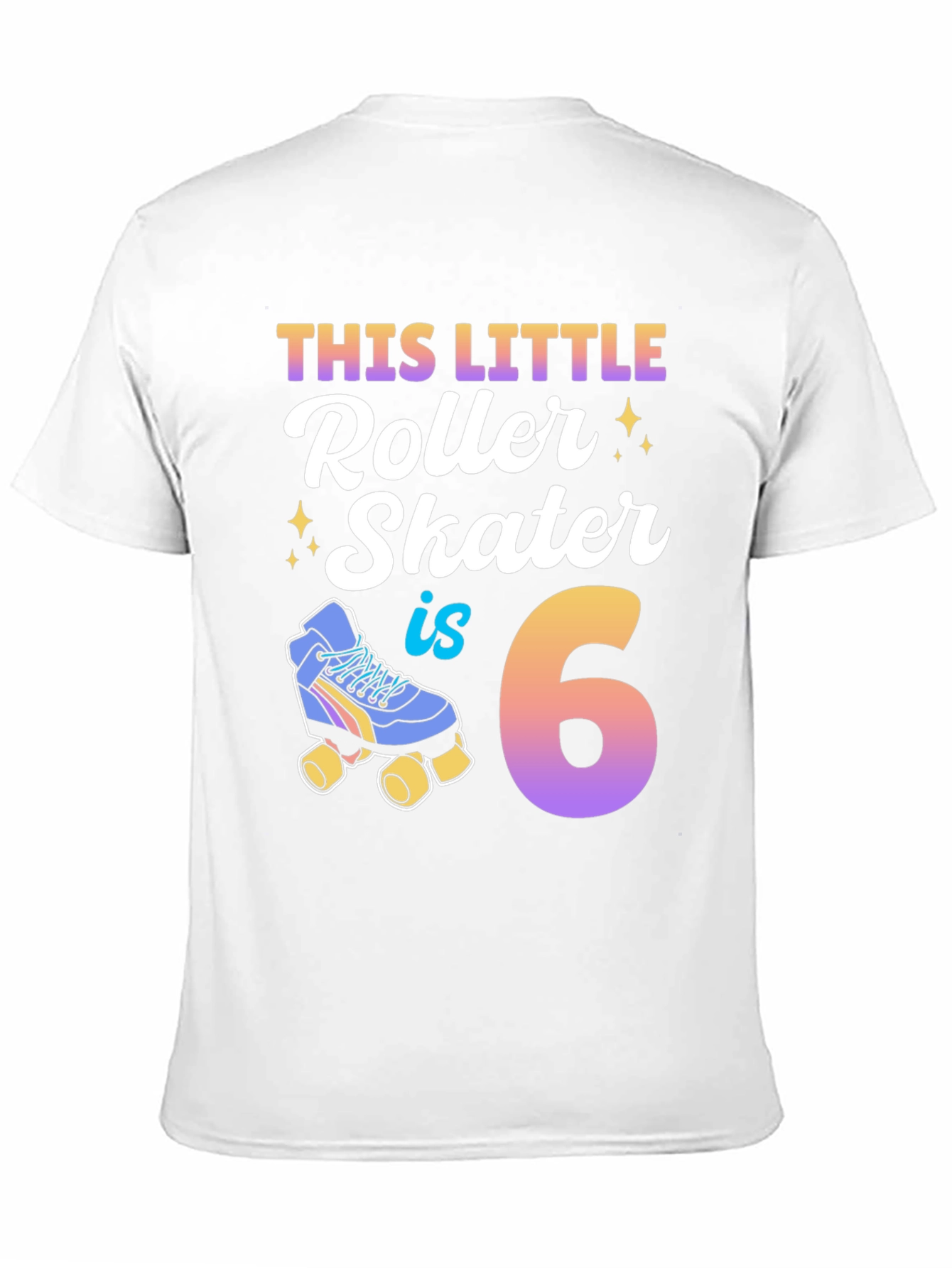 Black This Little Roller Skater is 6 Birthday Shirt view 11