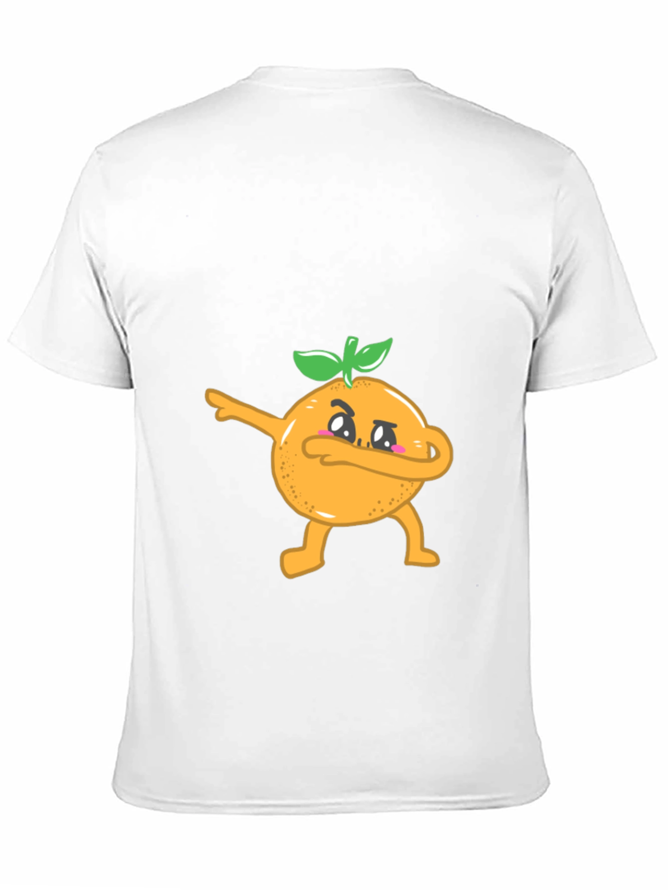 Black Dabbing Orange Graphic Tee - Black Cotton T-Shirt view 11