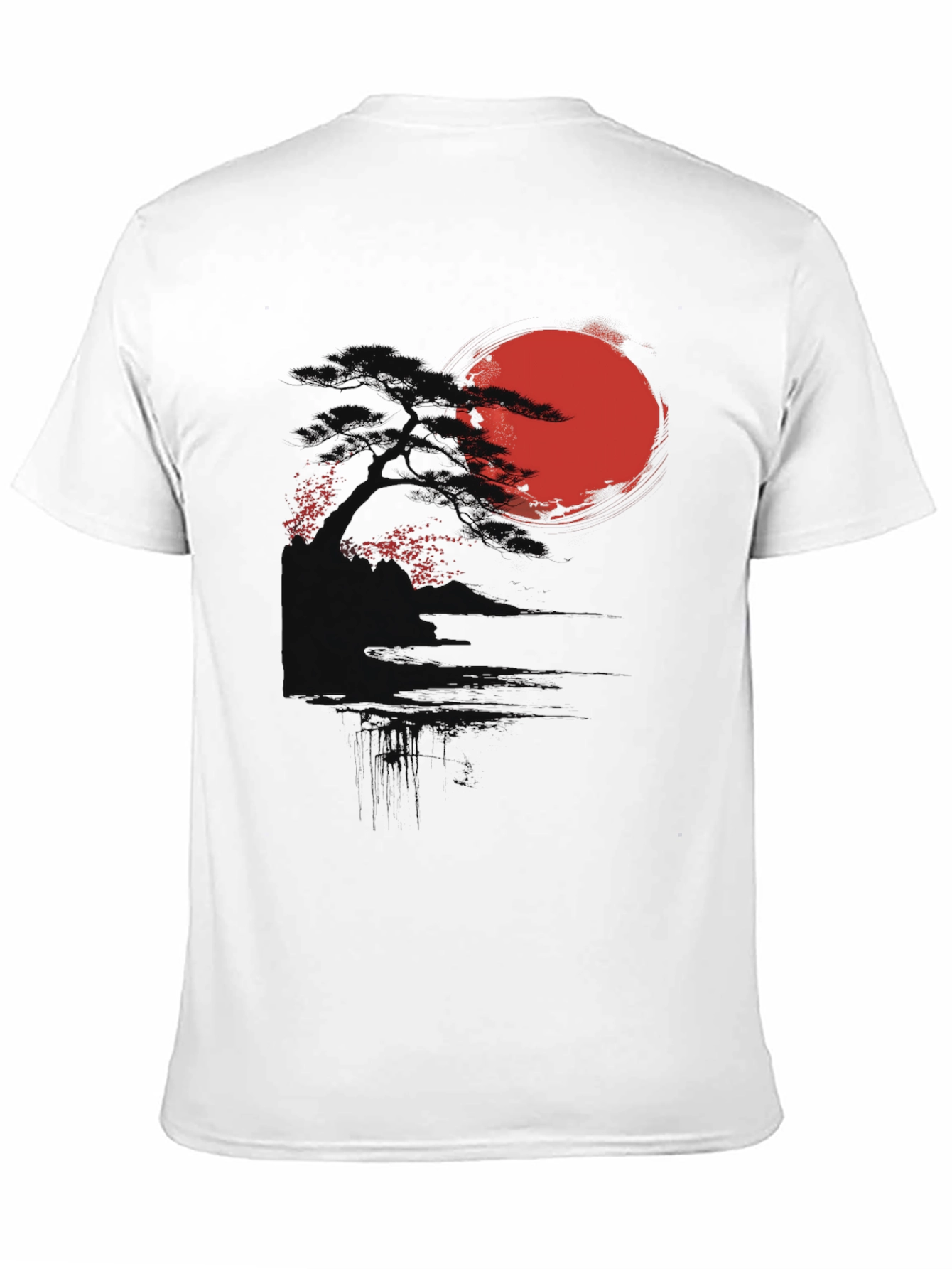 Black Rising Sun Graphic Tee - Black Cotton Blend view 11
