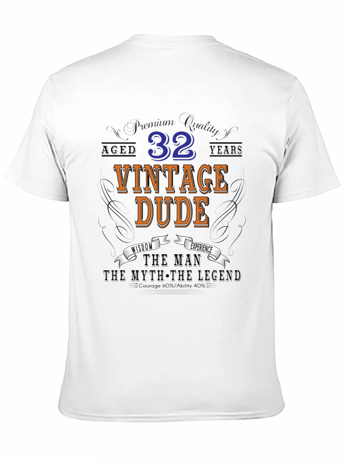 Black Vintage Dude 32 Years Old T-Shirt view 11