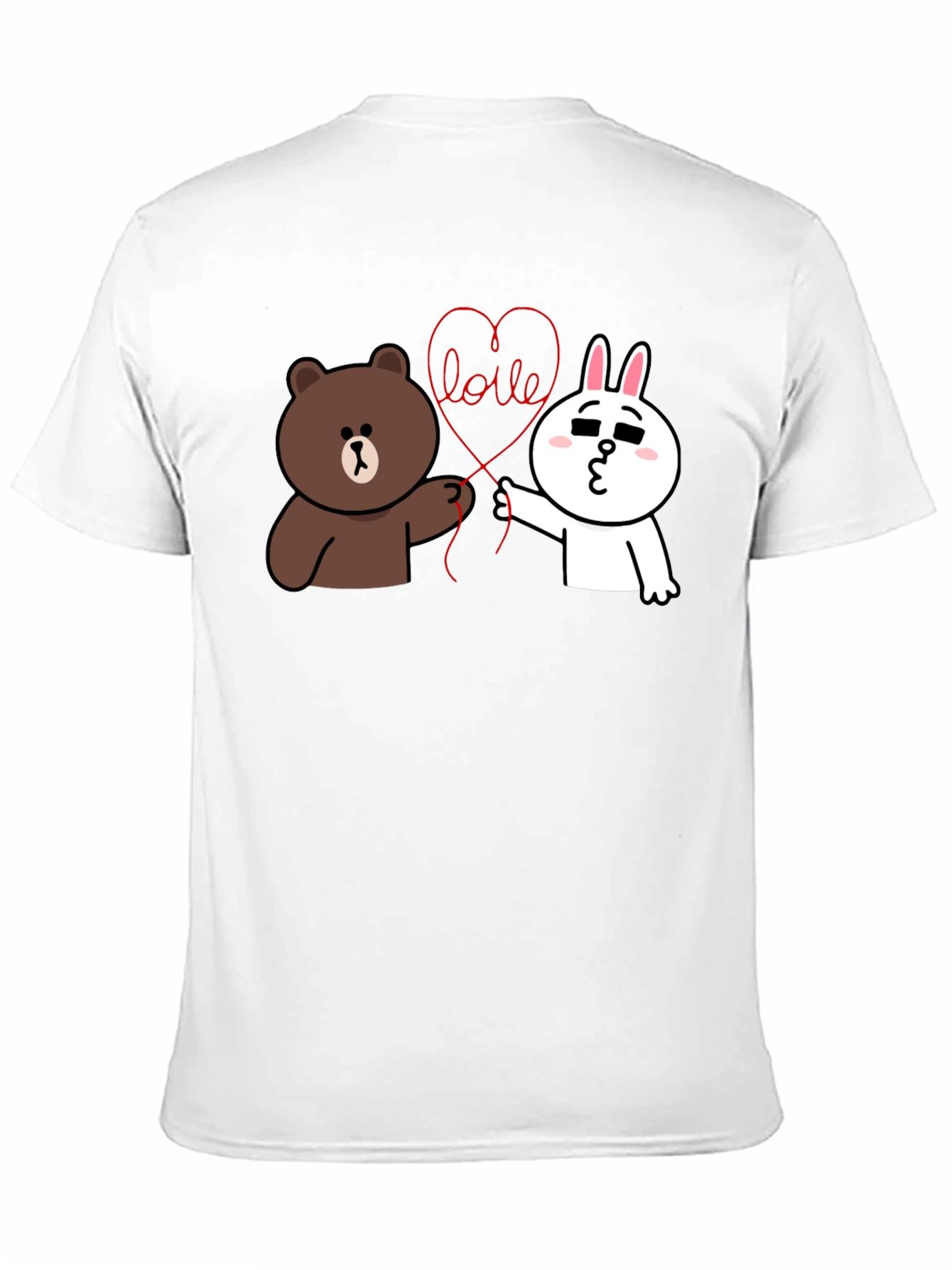 Black Cute Cartoon Love Graphic Black T-Shirt view 11