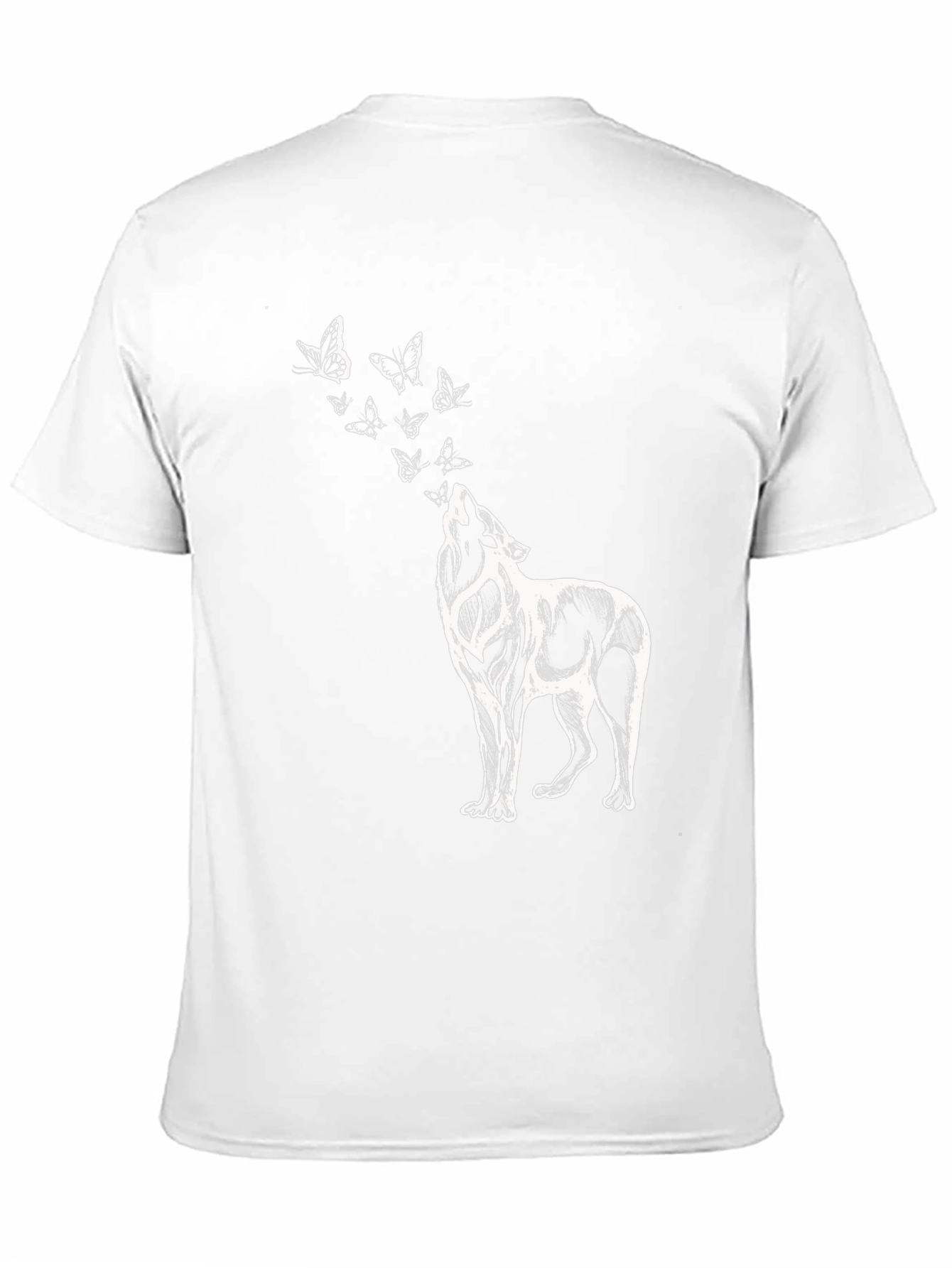 Black Wolf & Butterfly Graphic T-Shirt - Black view 11