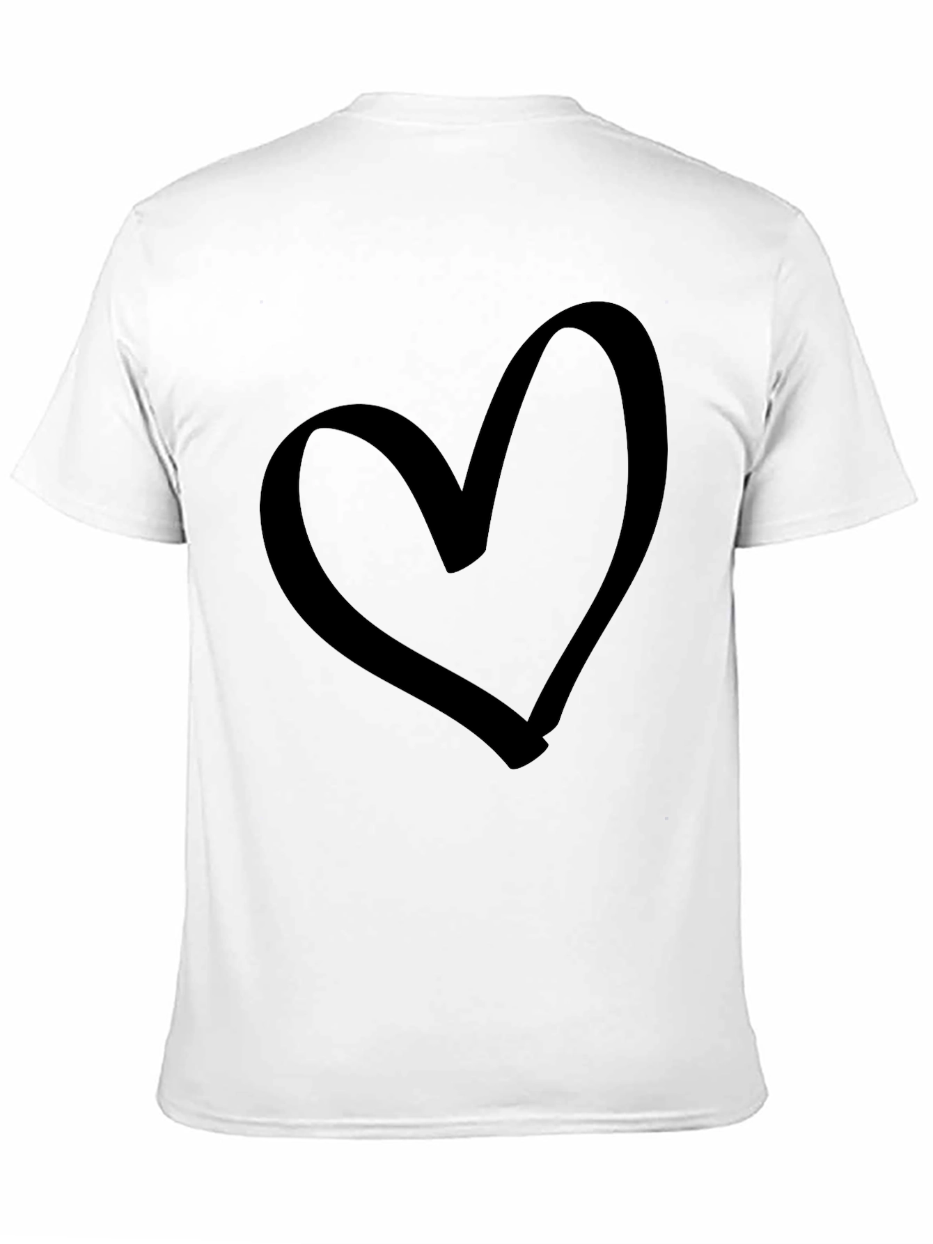 Black Heart Graphic Tee - Black Cotton Casual T-Shirt view 11
