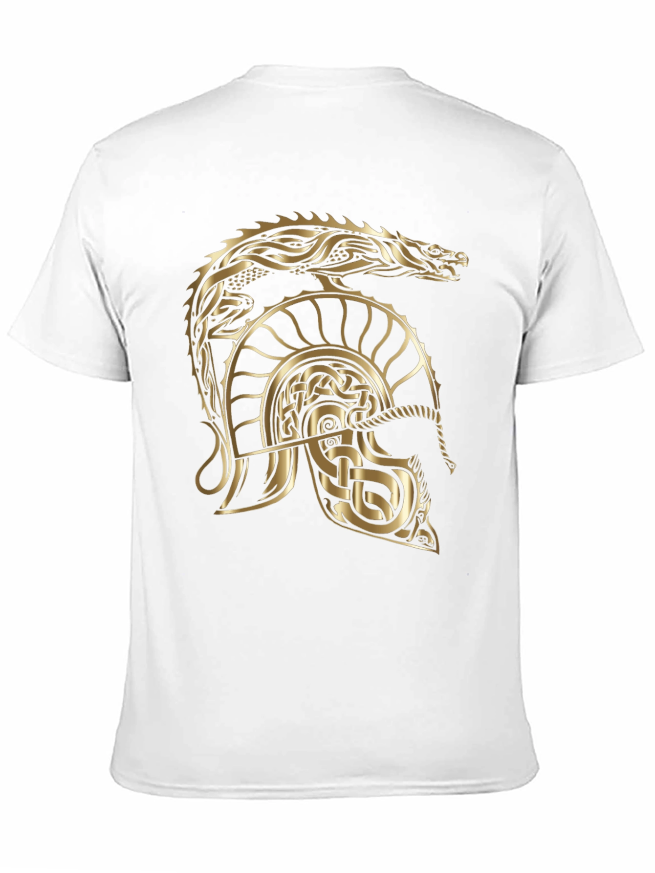 Black Viking Helmet Dragon Graphic T-Shirt view 11