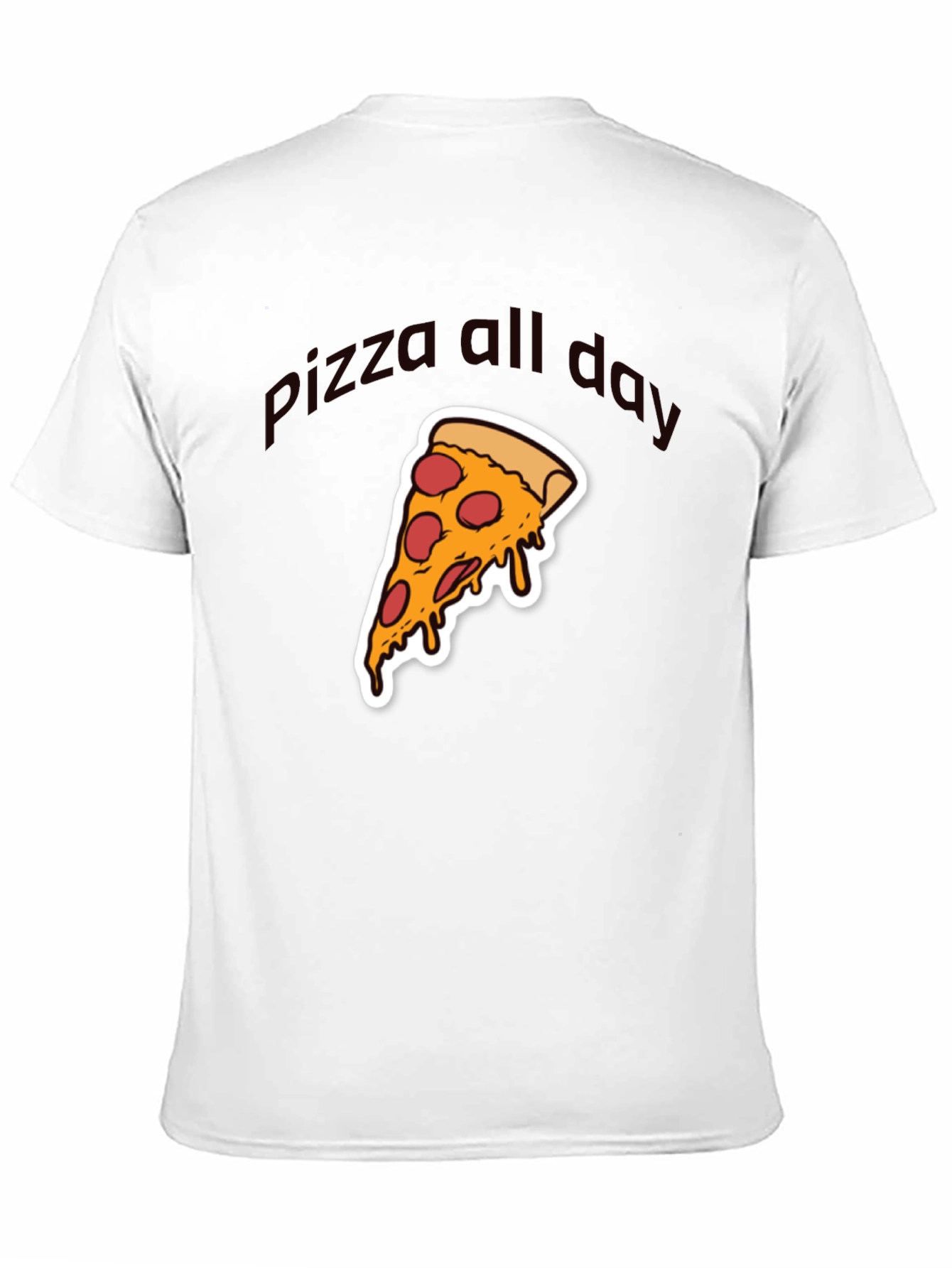 Black Pizza All Day Graphic T-Shirt - Casual Wear view 11