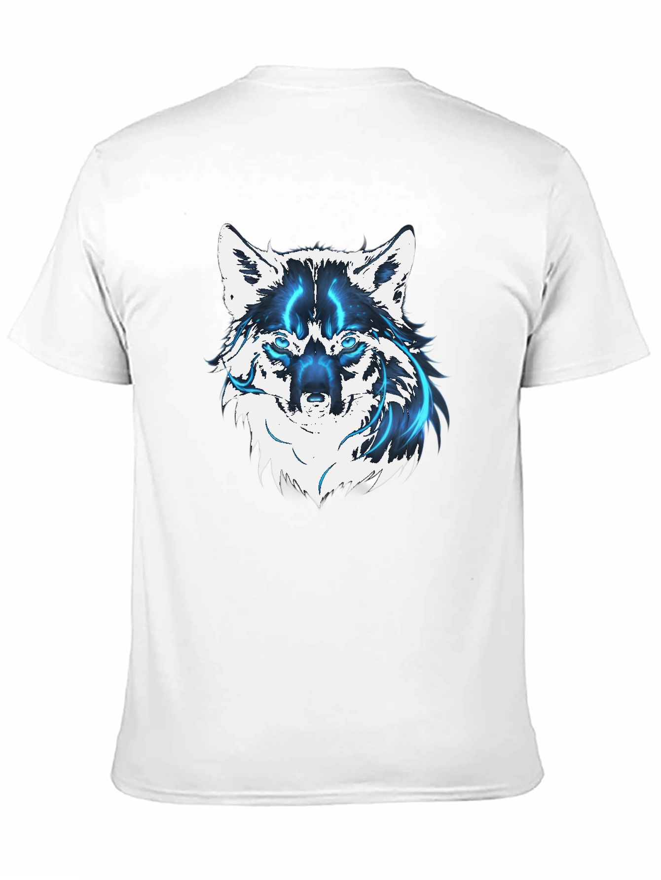 Black Men's Black Wolf Graphic T-Shirt view 11