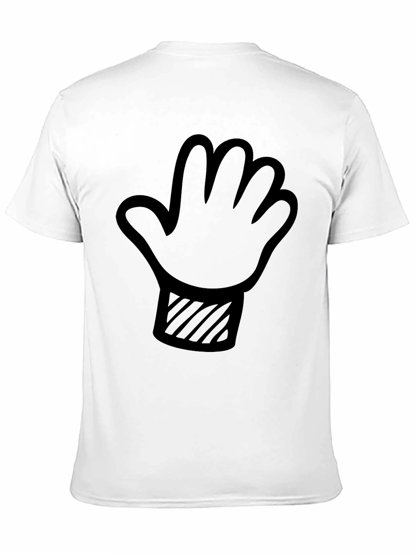 Black Novelty Cartoon Hand Graphic Tee - Casual Black T-Shirt view 11