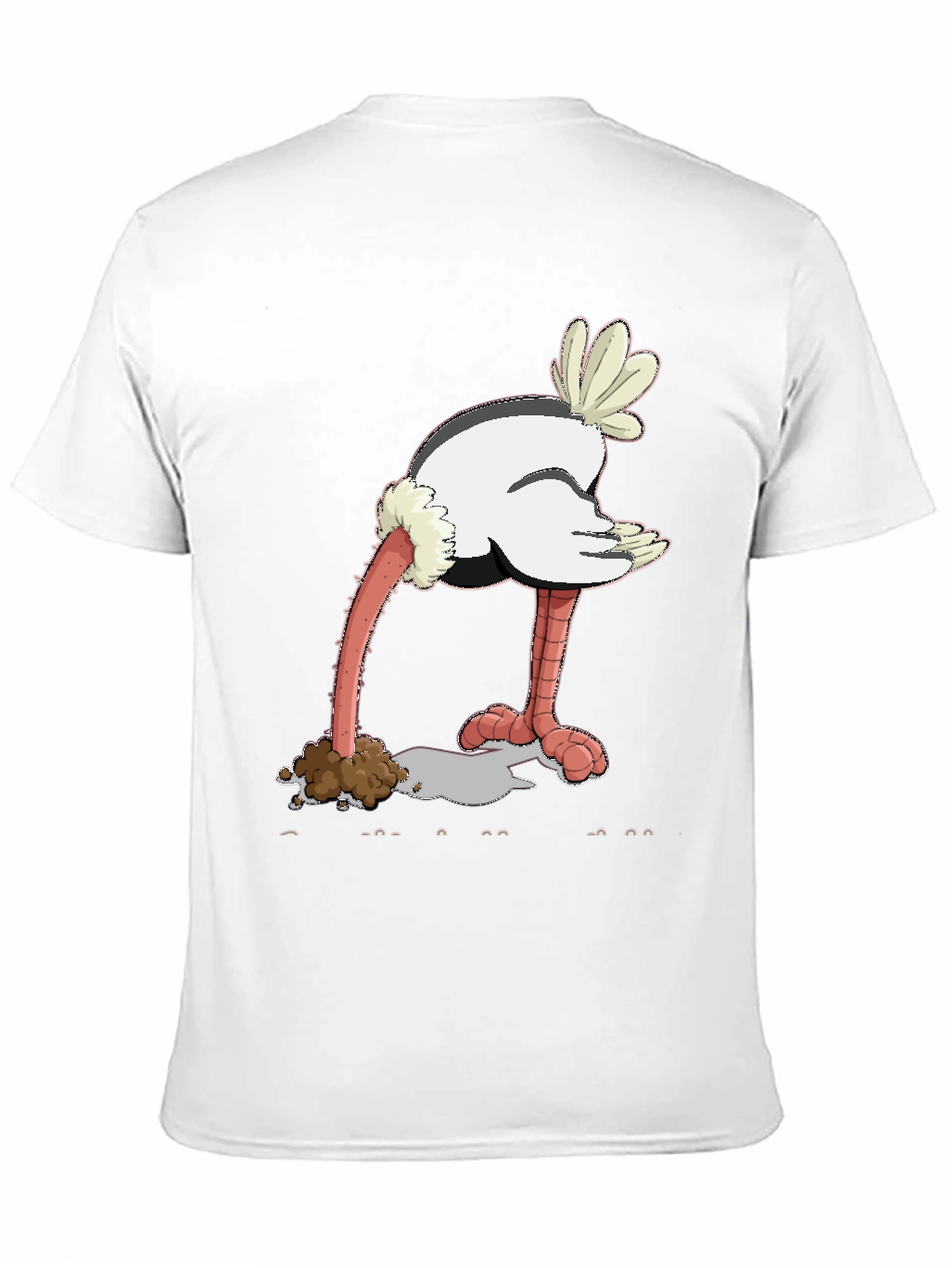 Black Ostrich Head in Sand Graphic Tee view 11