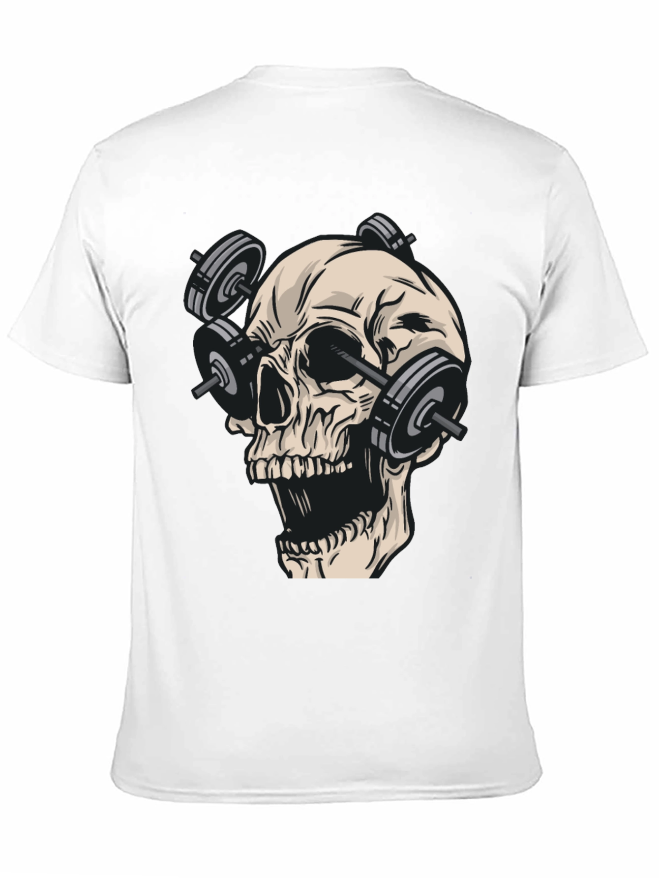 Black Skull Gym Weights Black T-Shirt view 11