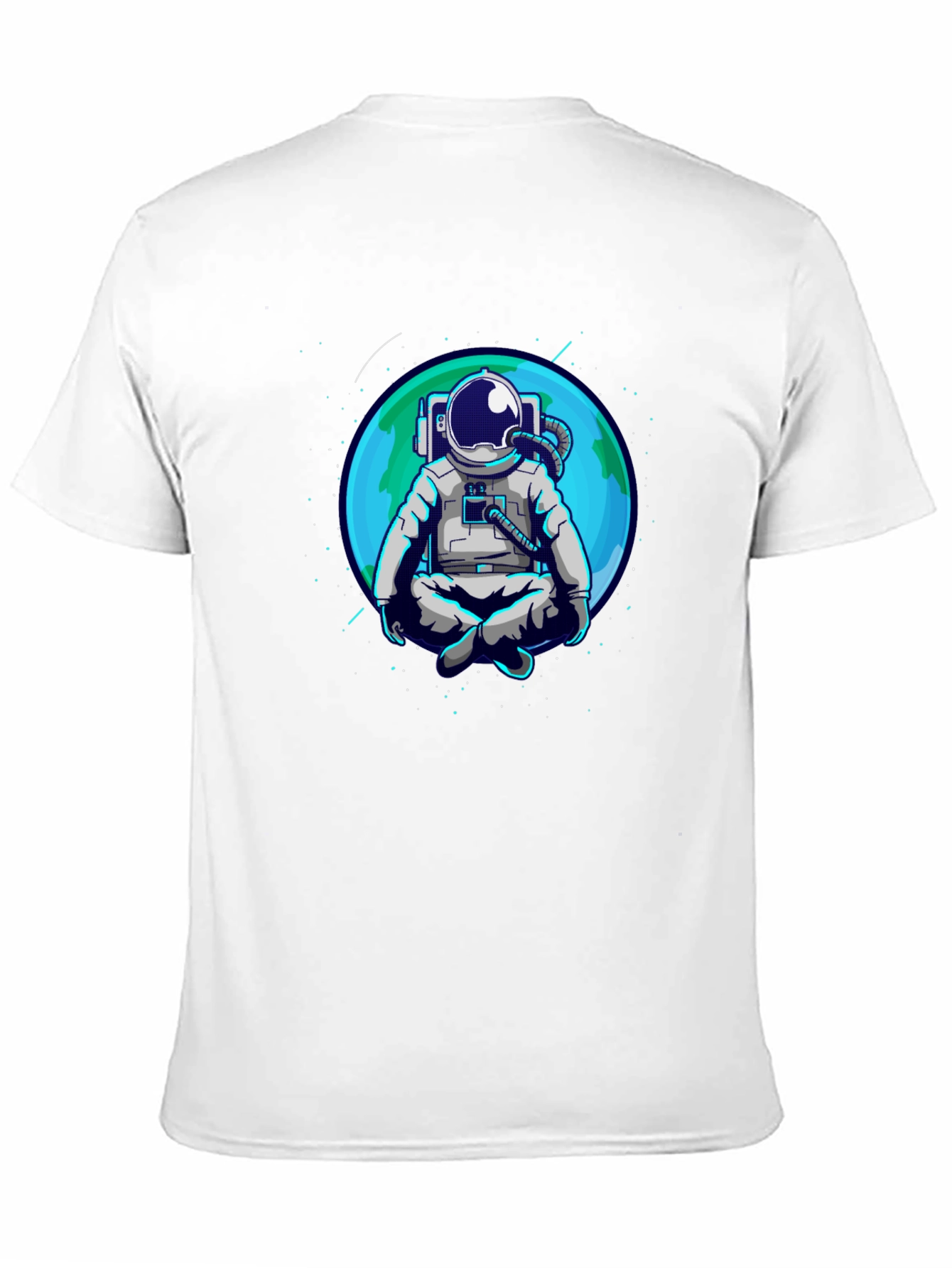 Black Meditating Astronaut T-Shirt - Space Zen Tee view 11