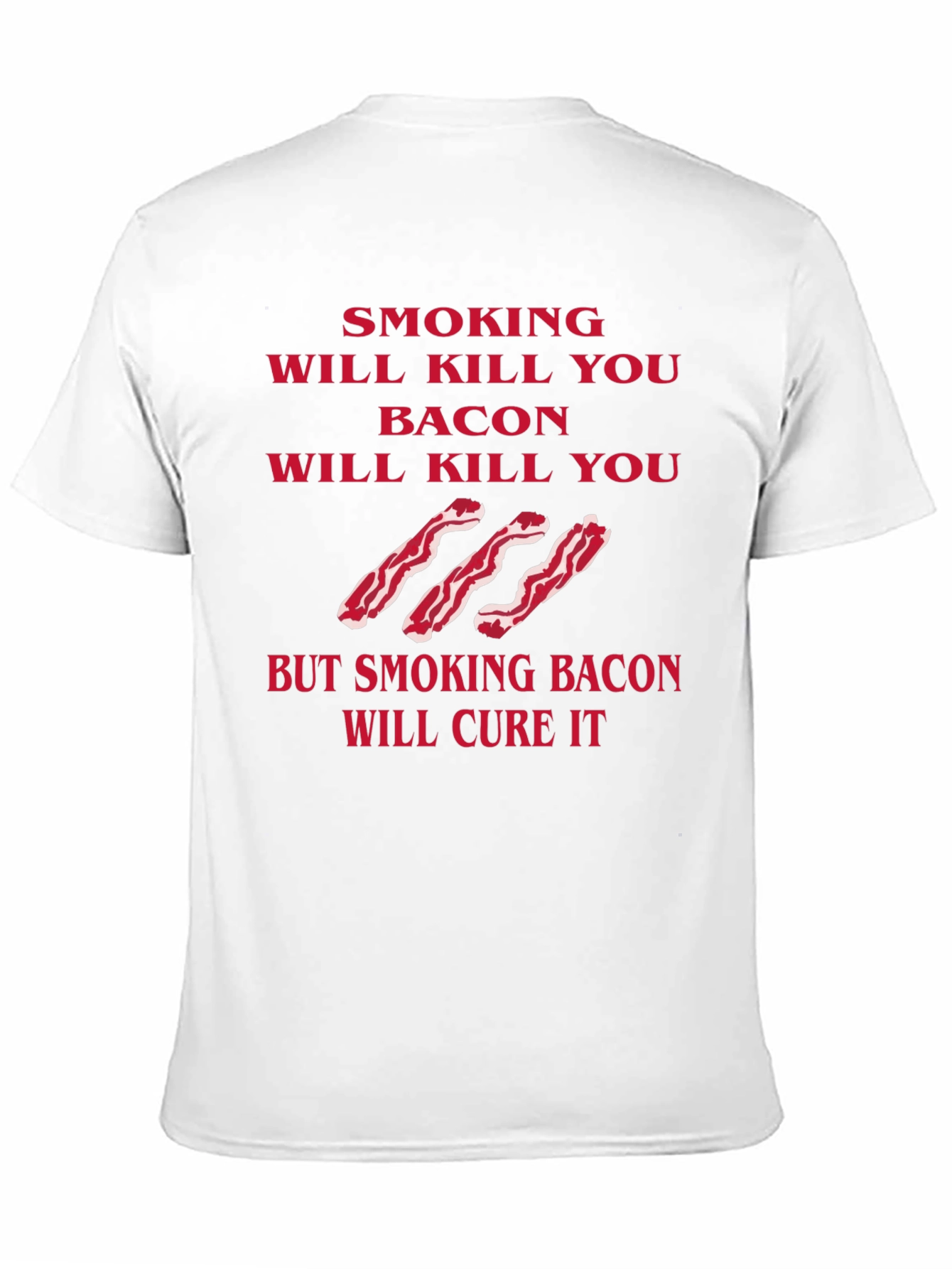 Black Funny Smoking Bacon Graphic T-Shirt view 11