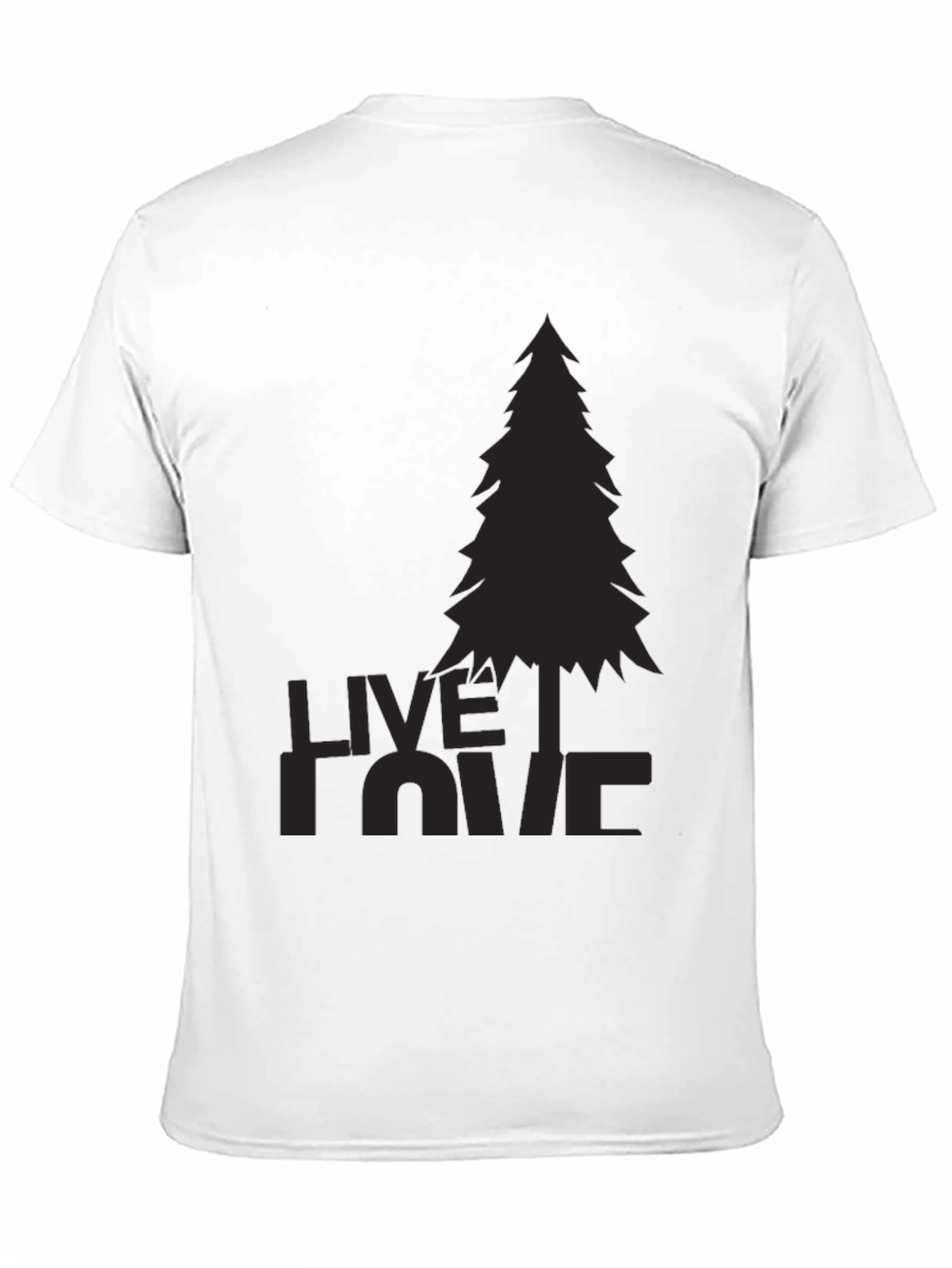 Black Nature Lover's Black Tee - Live, Love, Pine view 11