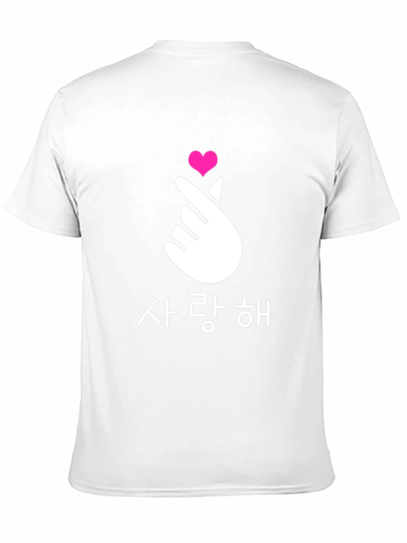 Black Finger Heart Korean Love T-Shirt view 11