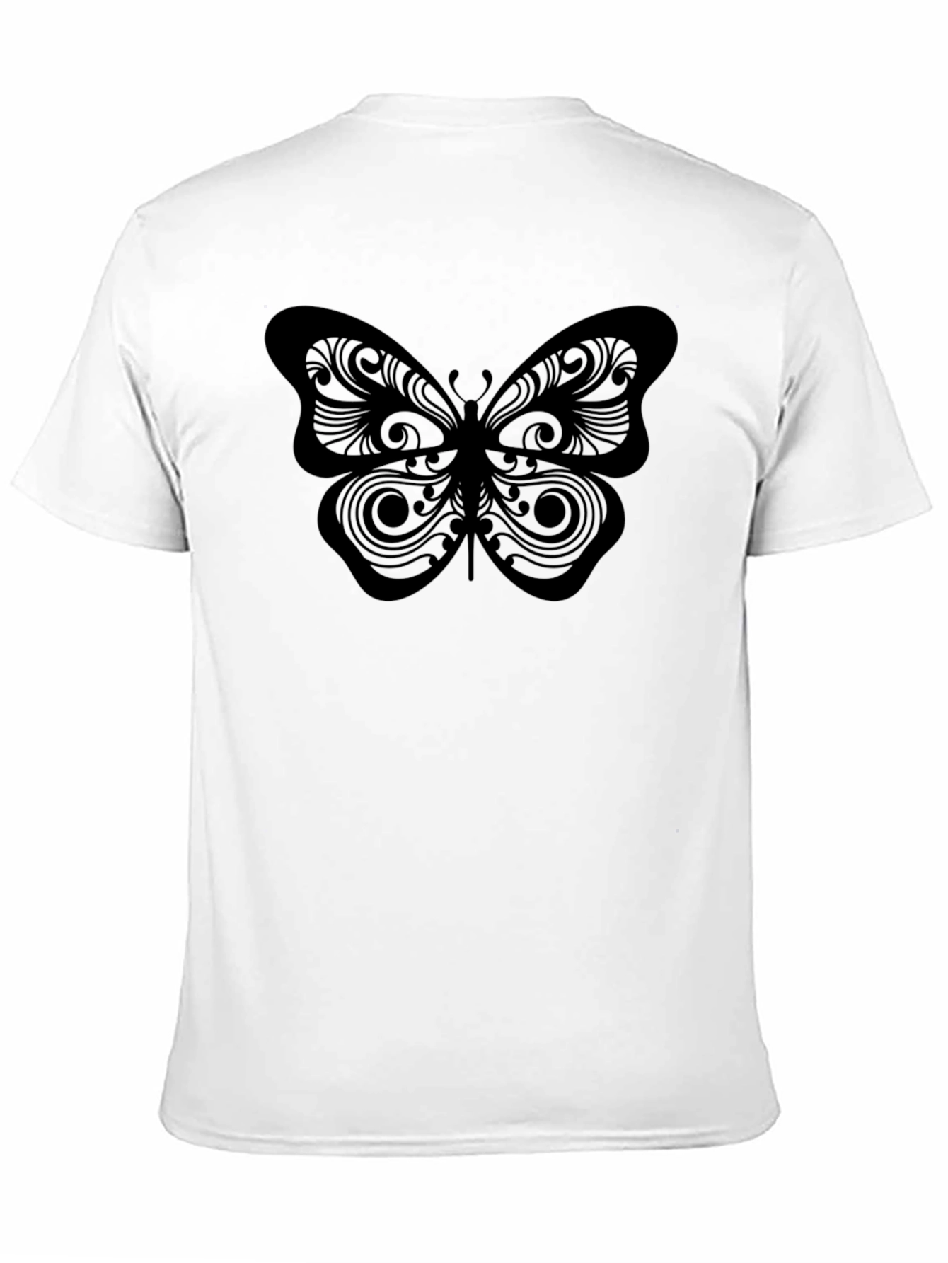 Black Butterfly Print Black T-Shirt view 11