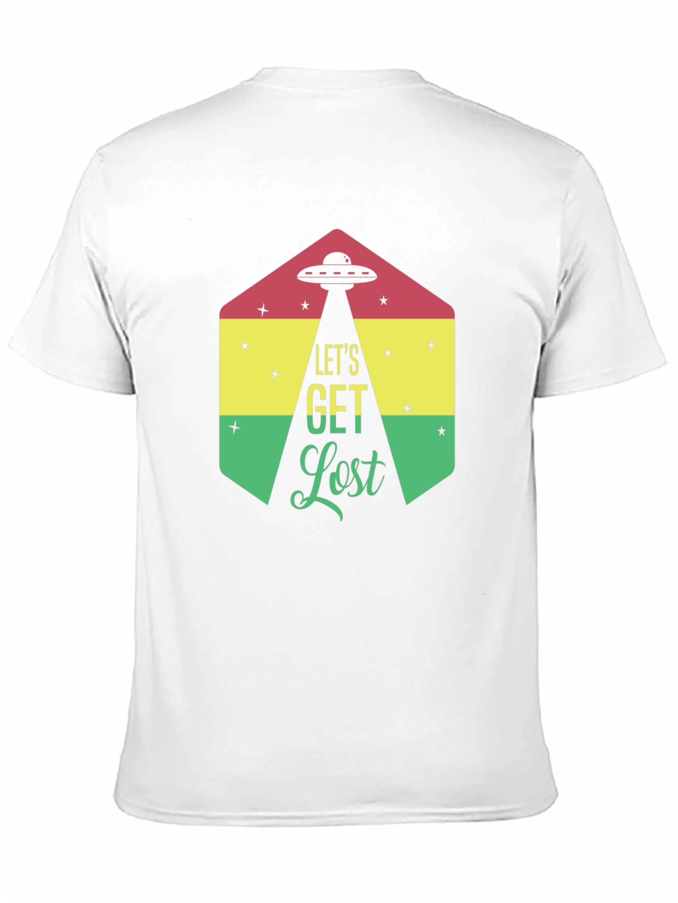 Black Let's Get Lost Alien UFO Graphic T-Shirt view 11