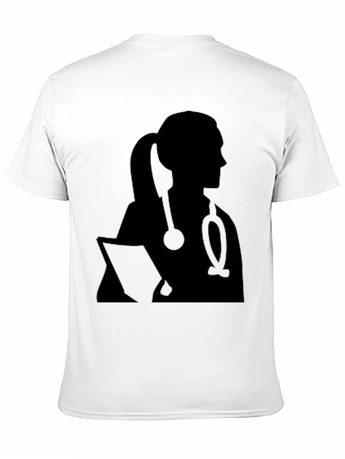 Black Doctor Silhouette T-Shirt - Stylish Medical Apparel view 11