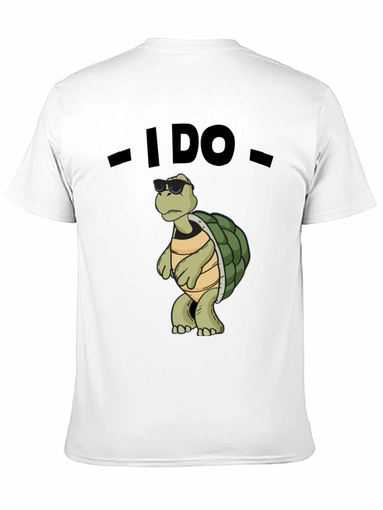 Black Cool Turtle T-Shirt - I Do - Black Cotton Tee view 11